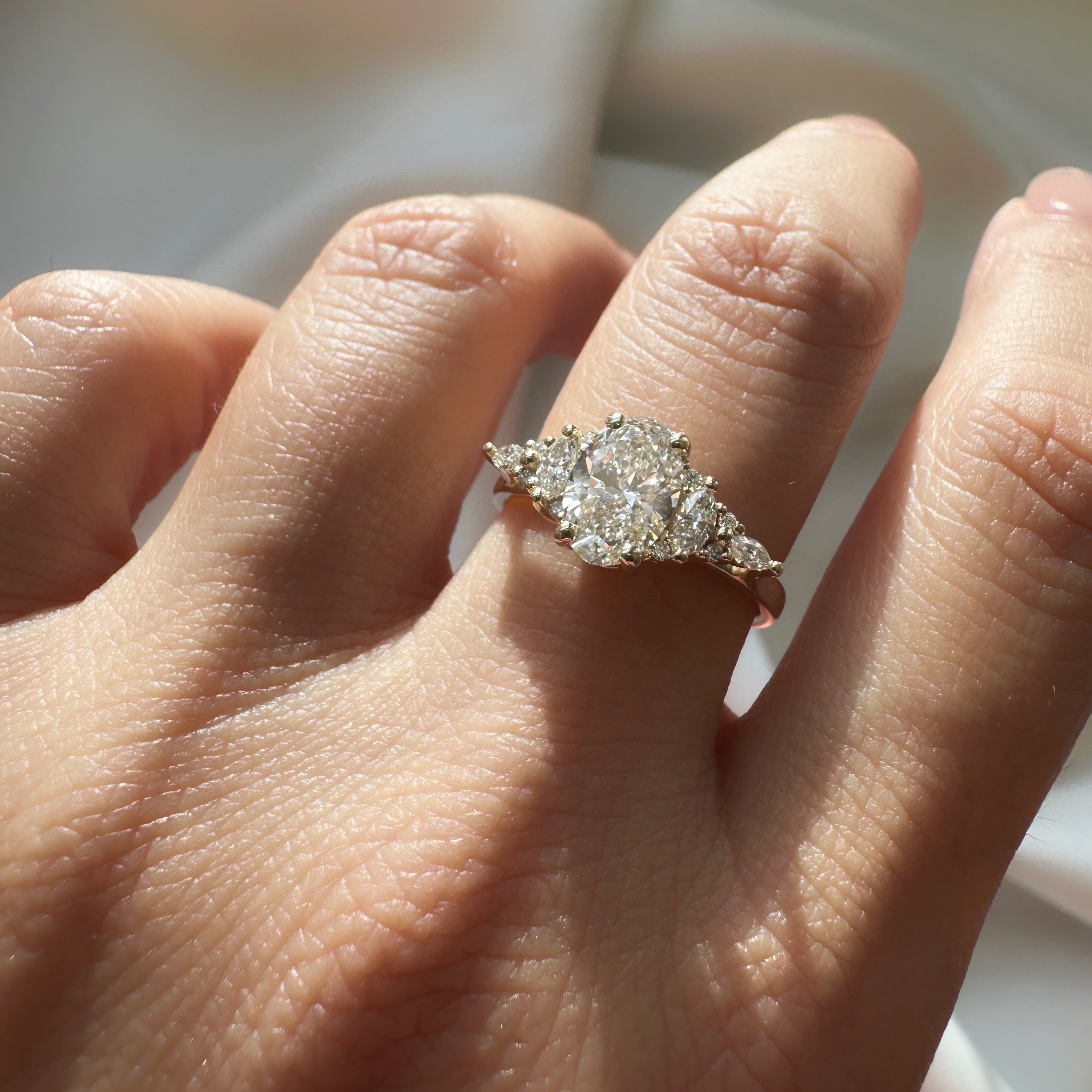 Oval Diamond and baby Marquise