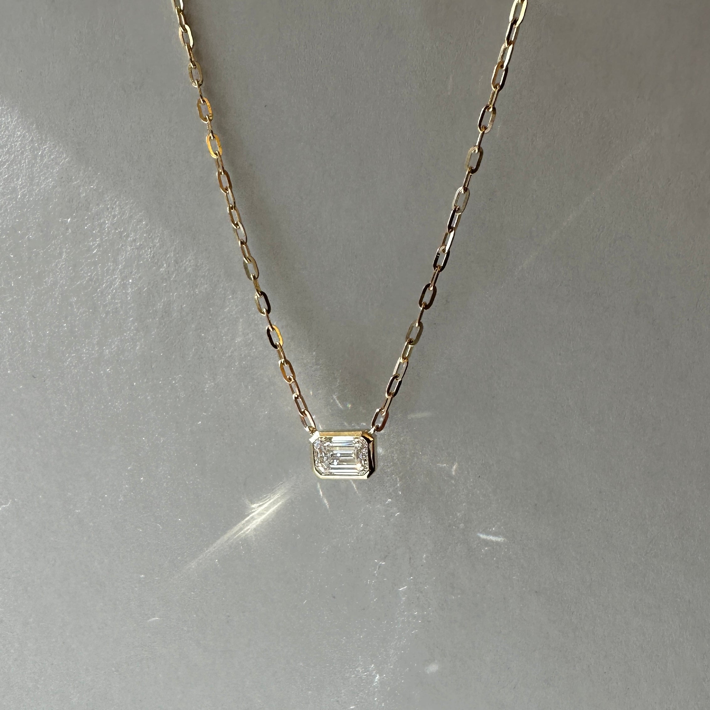 Emerald Bezel Necklace
