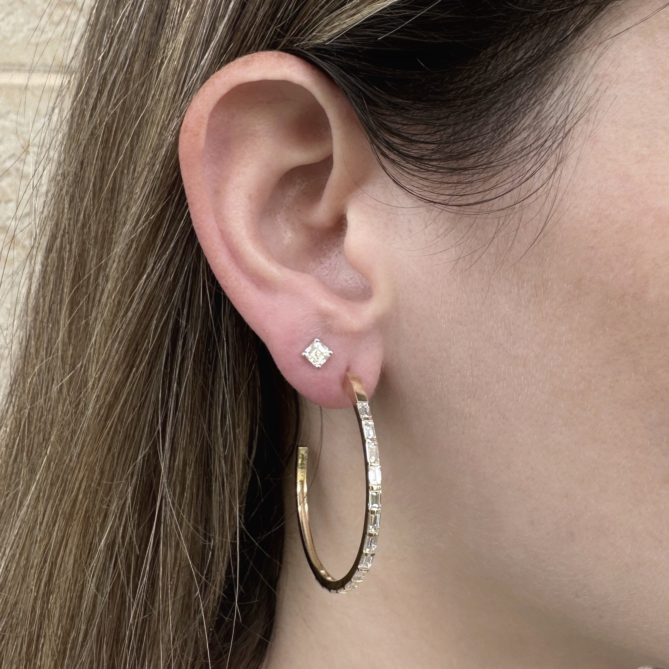 Date Night | Large Baguette Hoop Earring