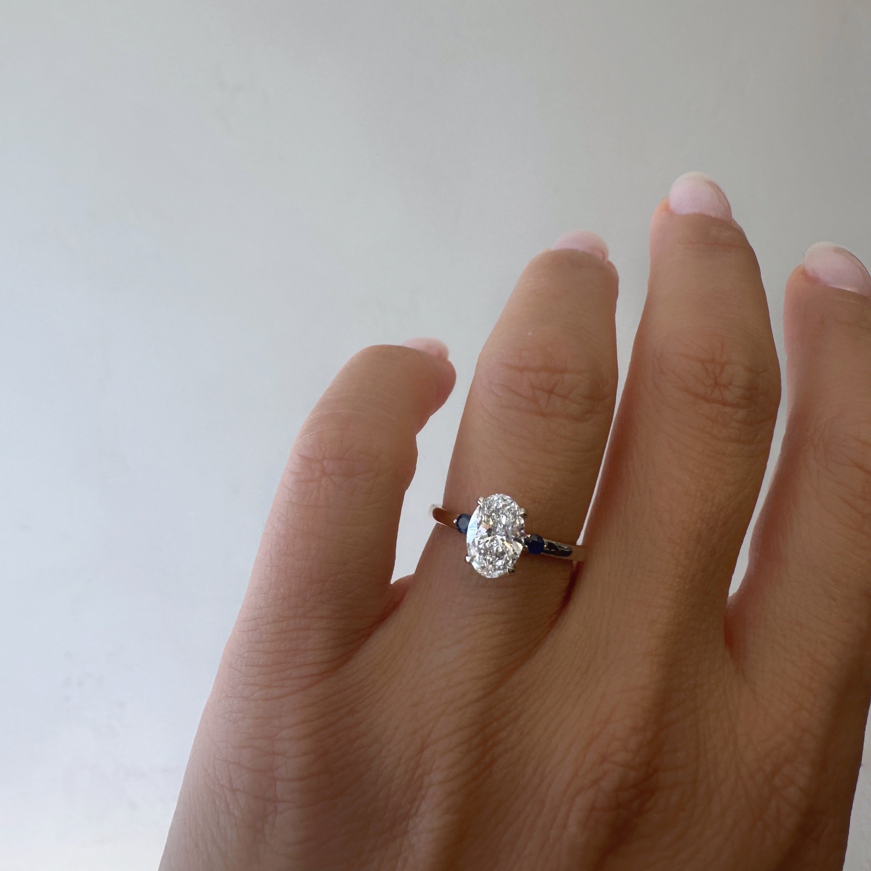 Oval Diamond and sapphires