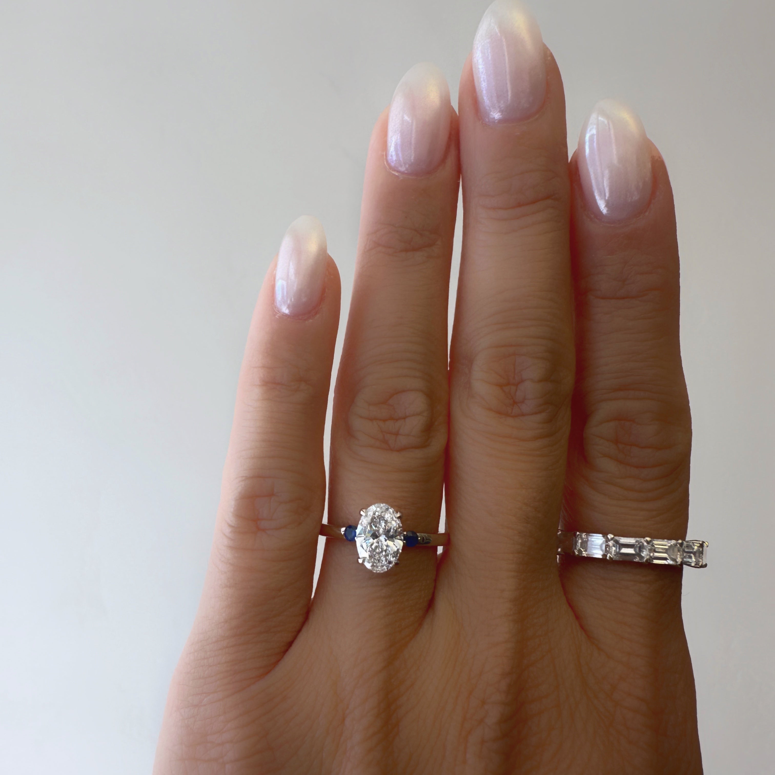 Oval Diamond and sapphires