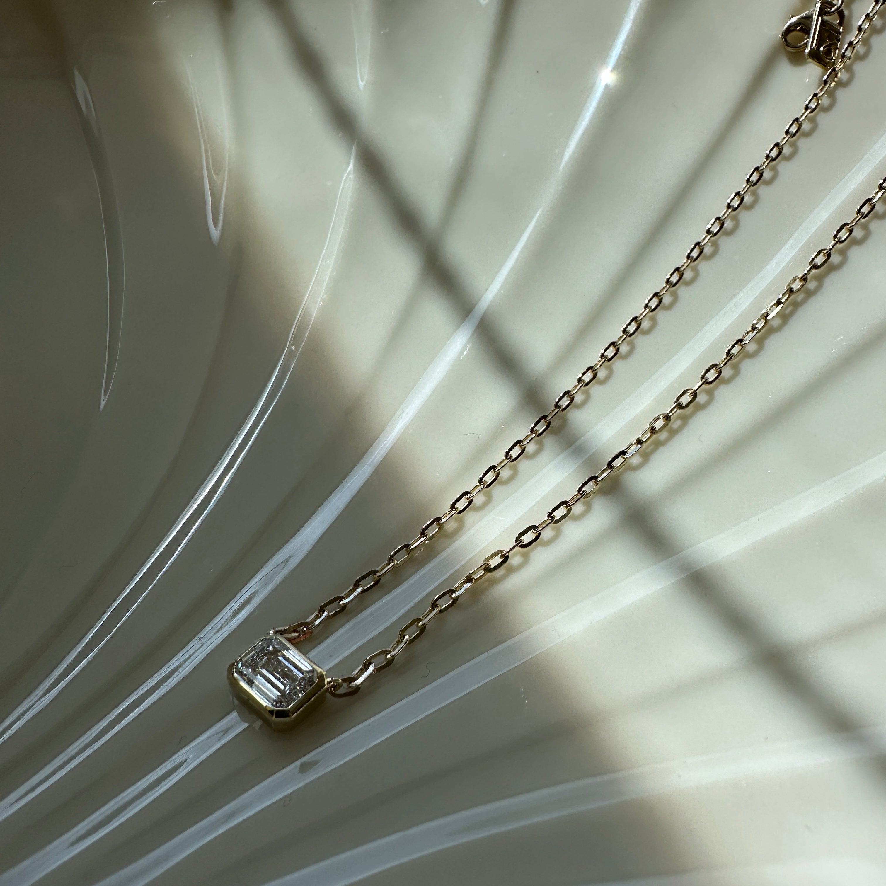 Emerald Bezel Necklace