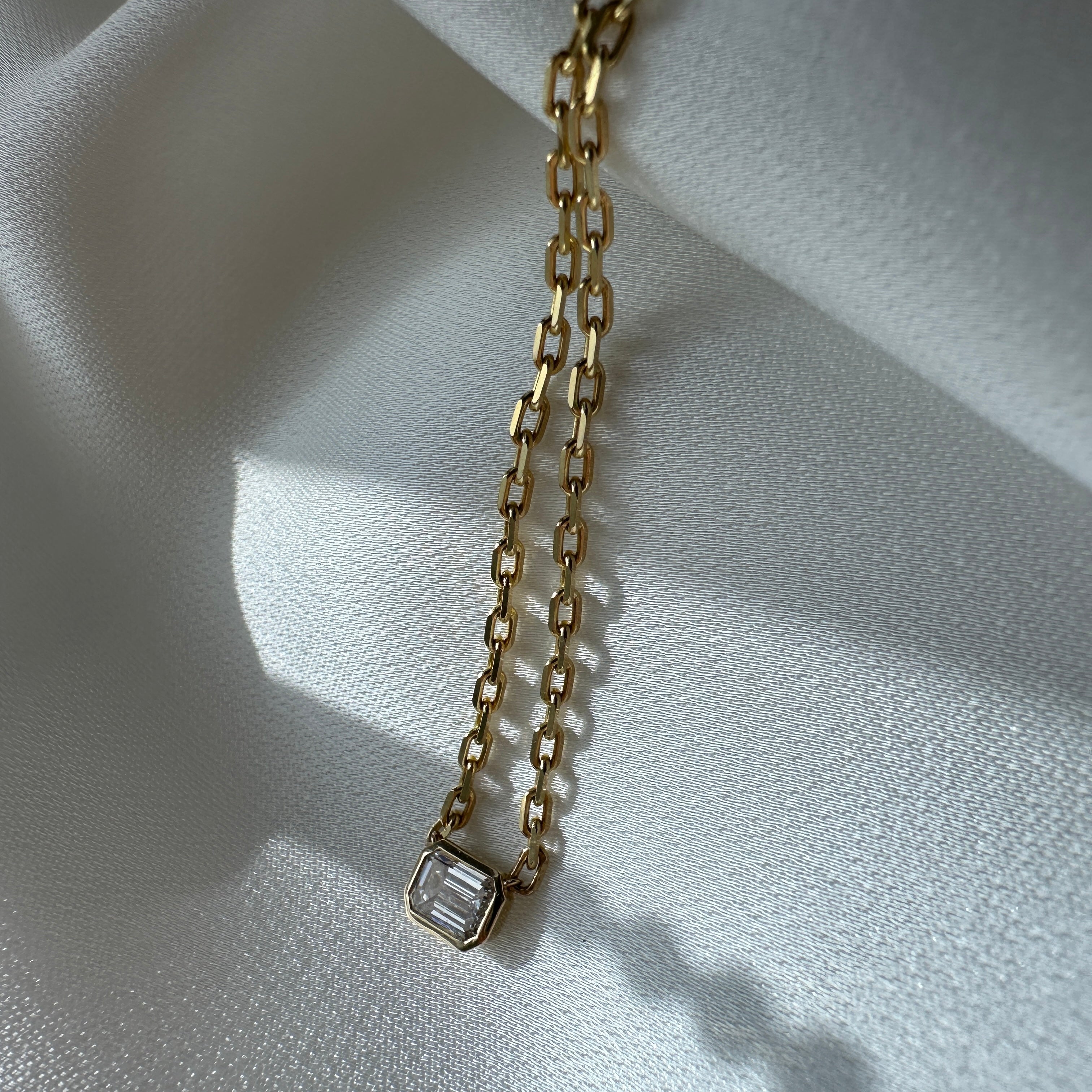 Emerald Bezel Necklace