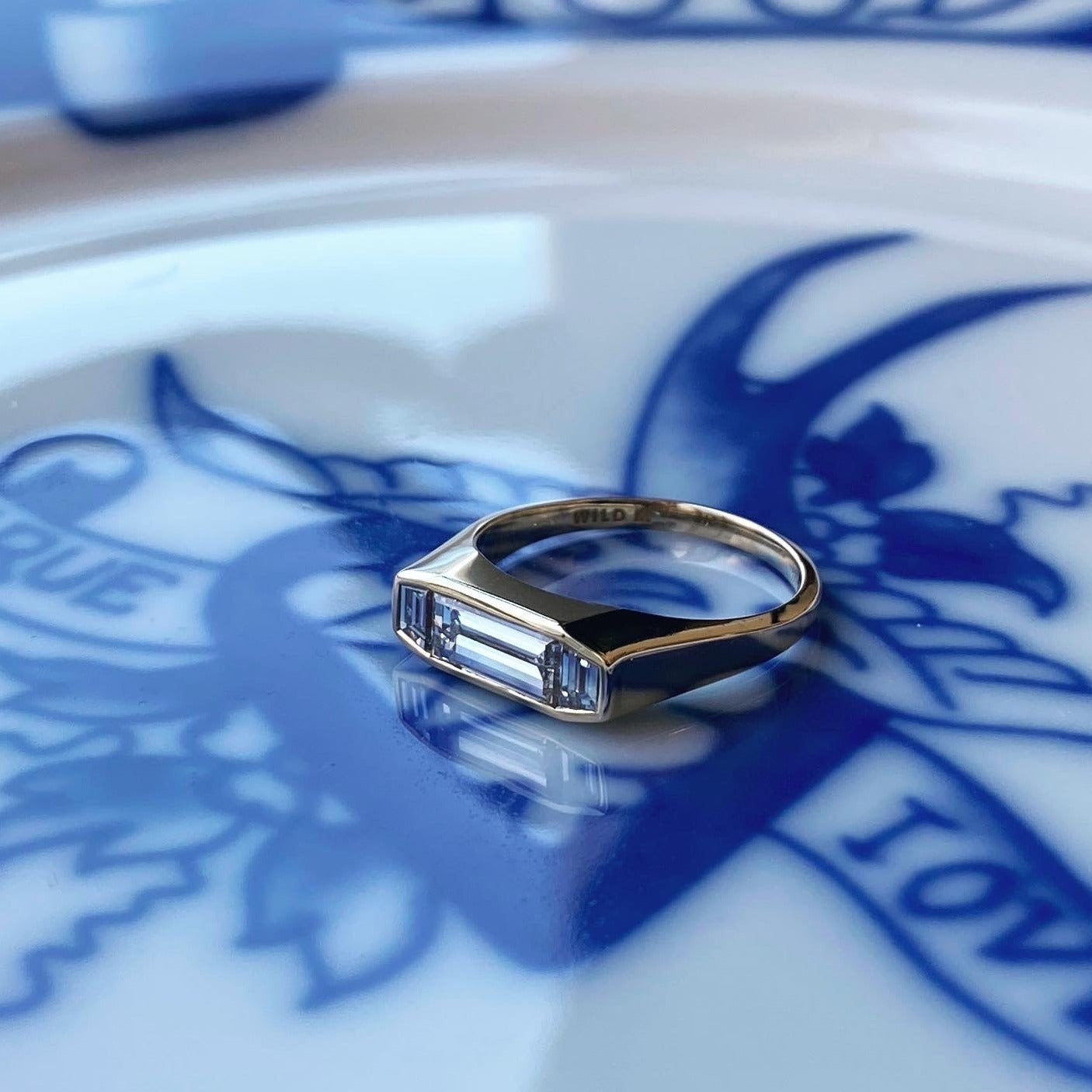 Baguette & Traps Bezel Ring