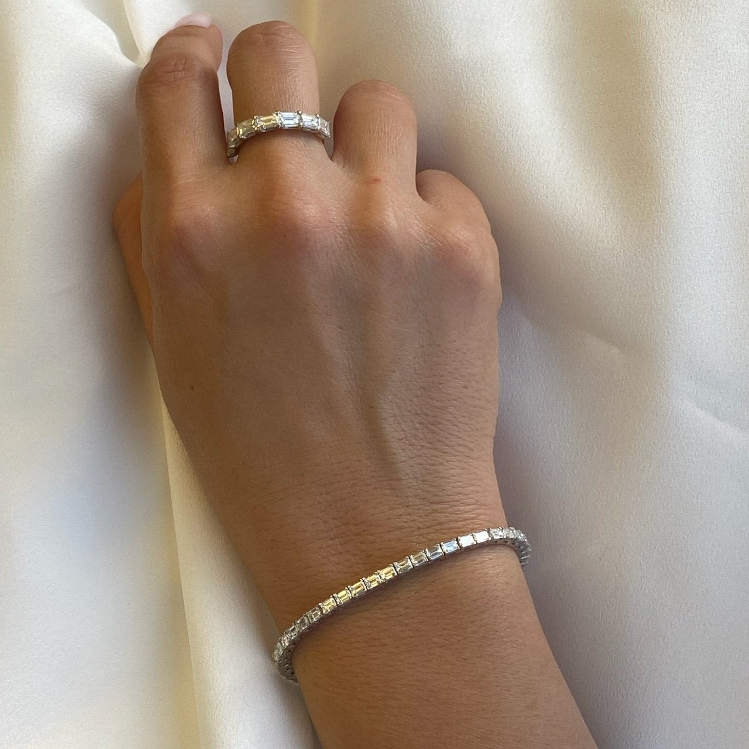 East West Emerald Tennis Bracelet
