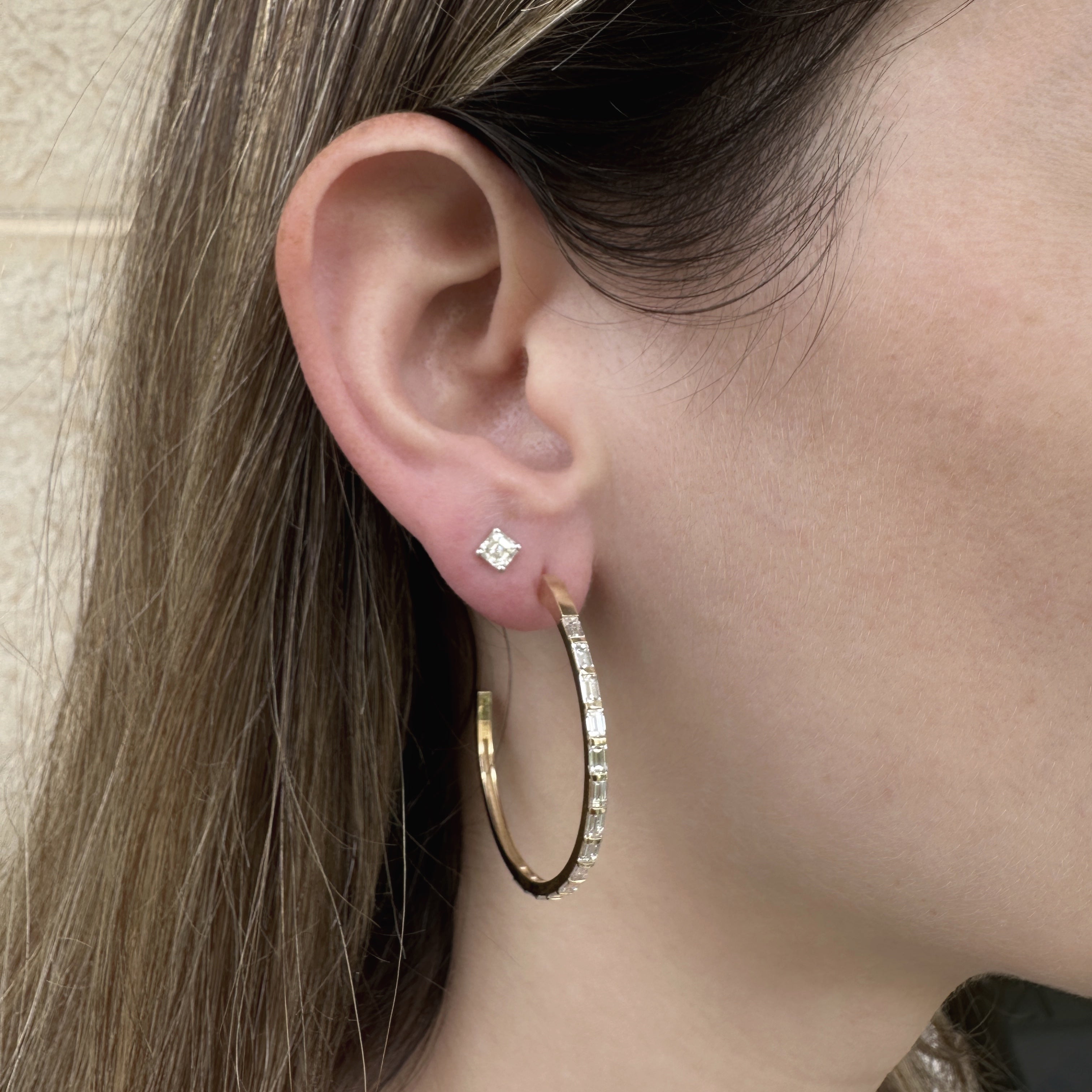 Date Night | Large Baguette Hoop Earring