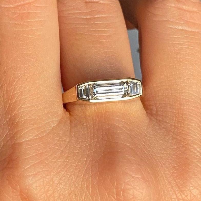 Baguette & Traps Bezel Ring