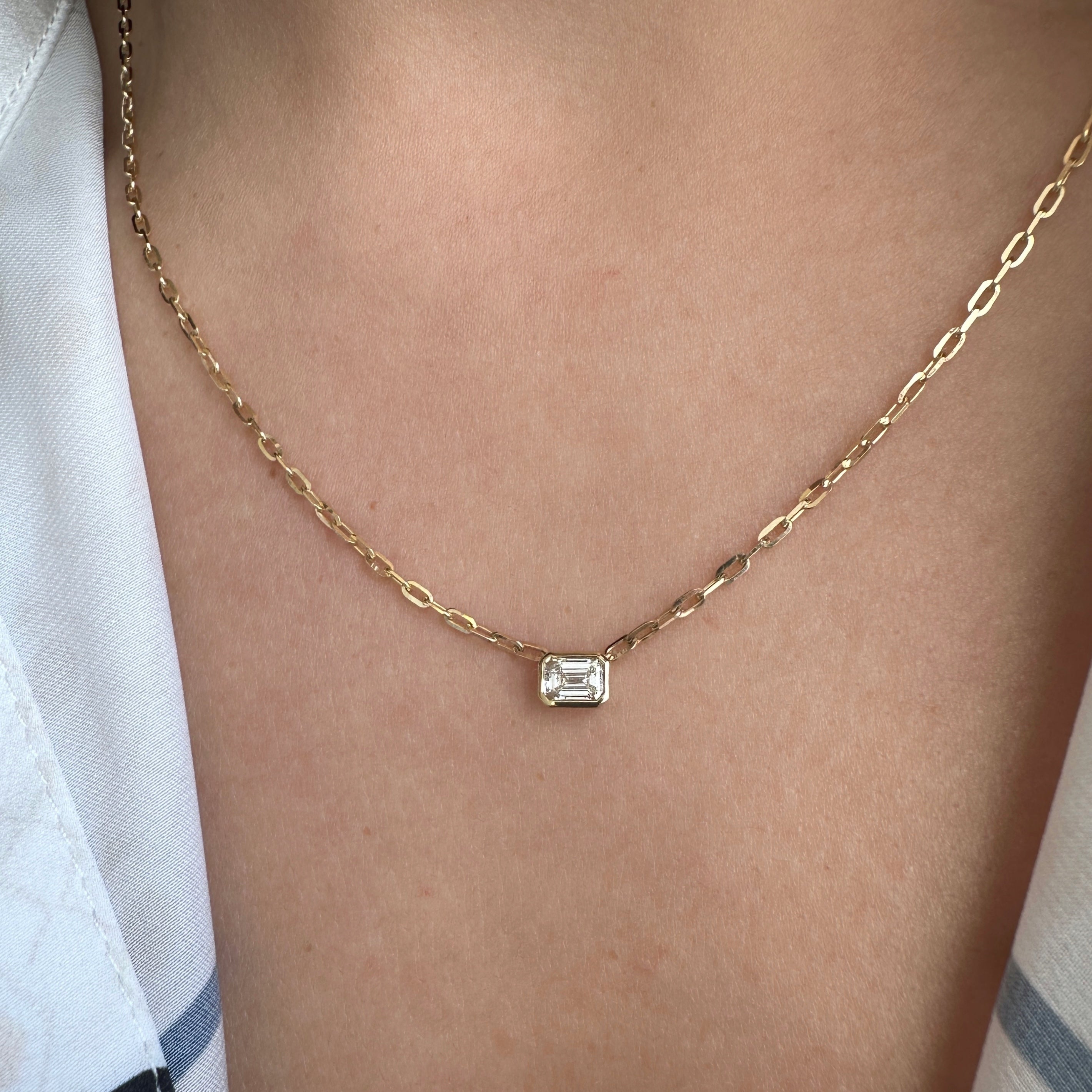 Emerald Bezel Necklace