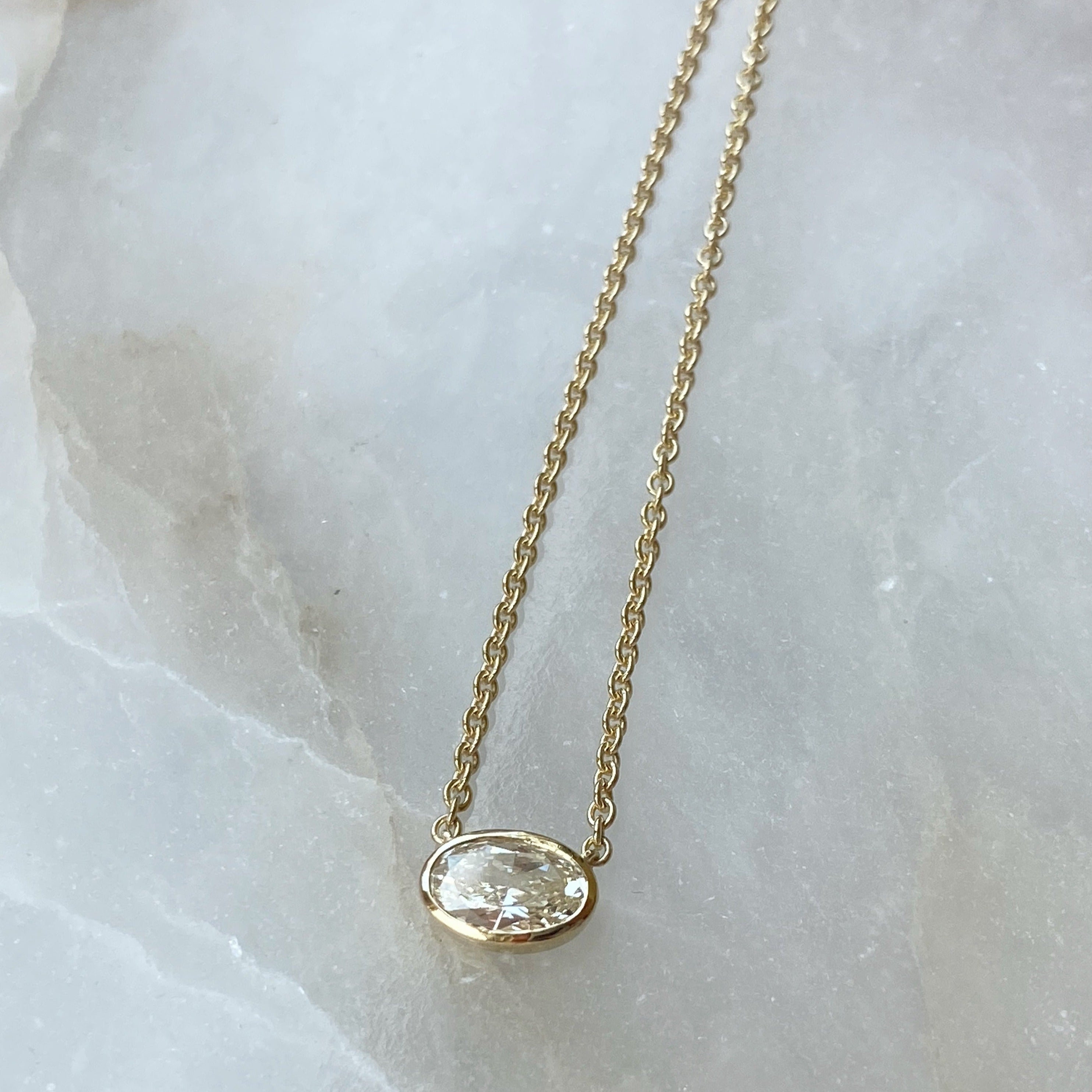 Oval Bezel Necklace