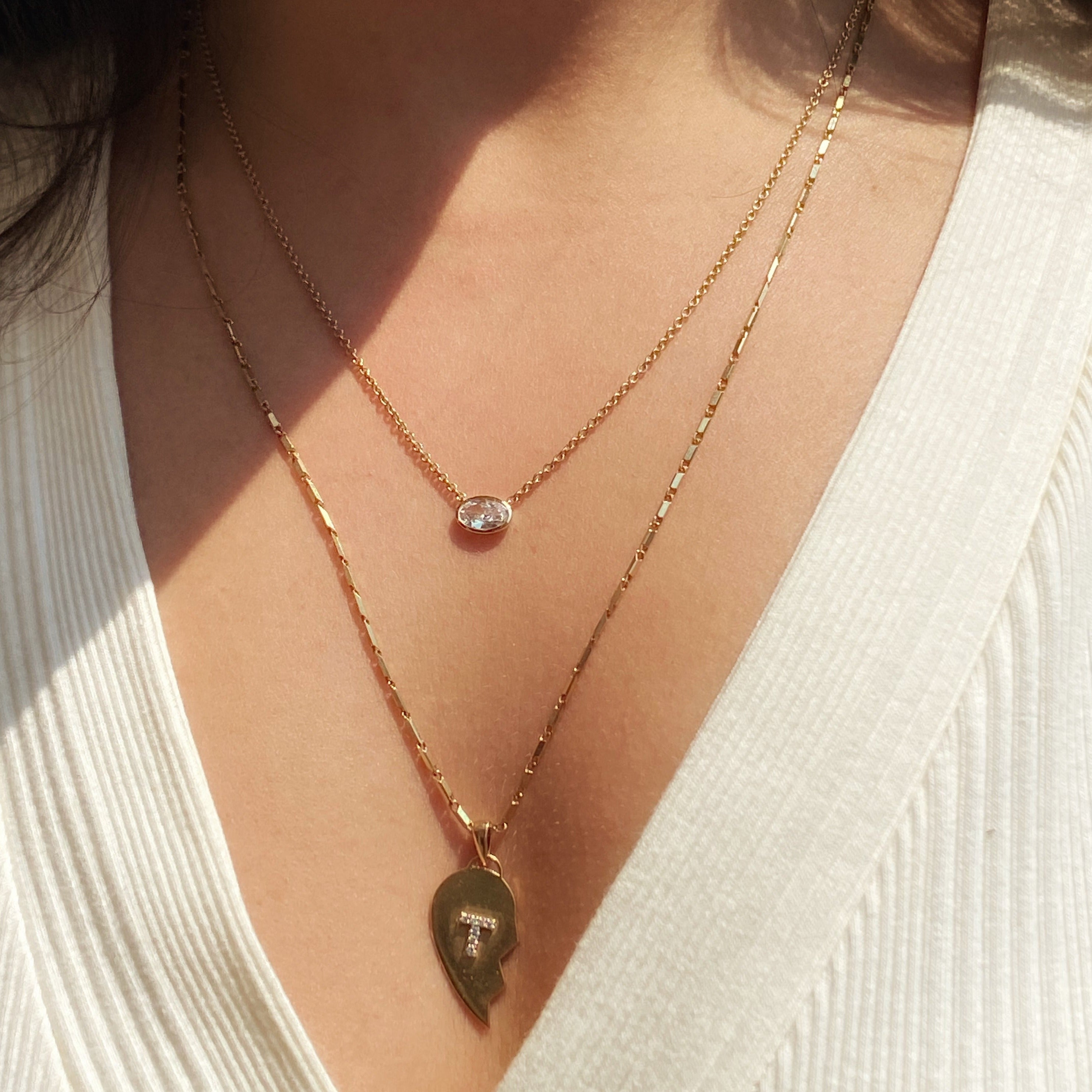 Oval Bezel Necklace