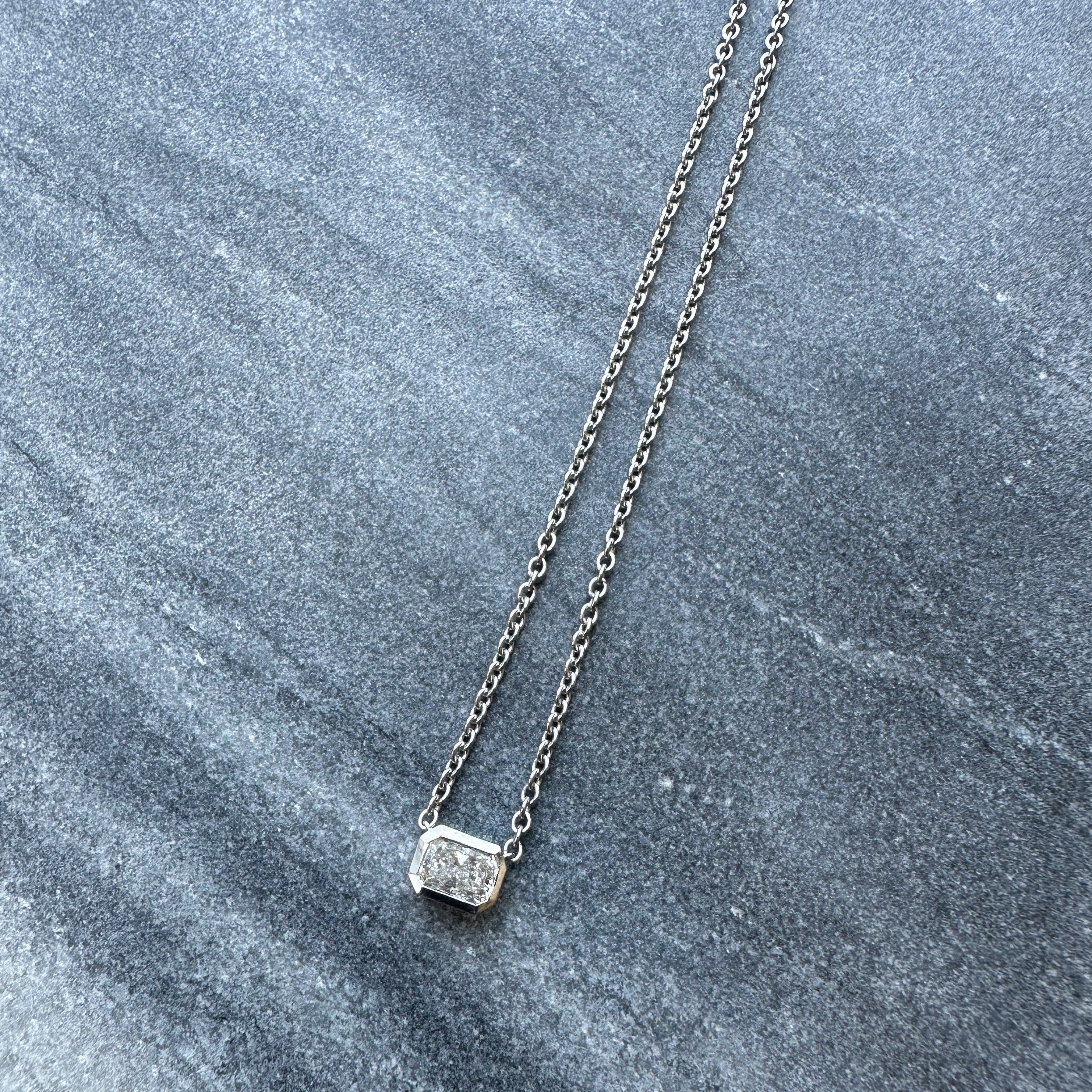 Radiant Bezel Necklace