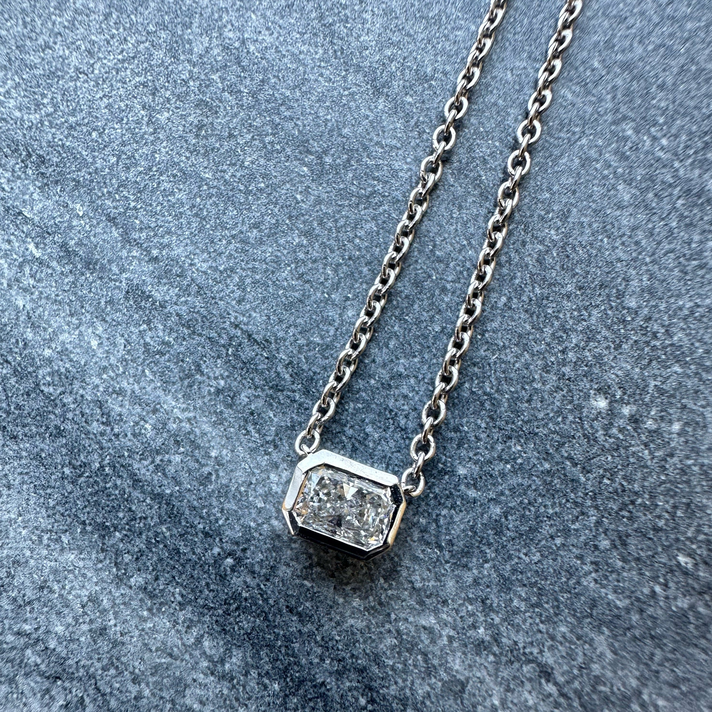Radiant Bezel Necklace