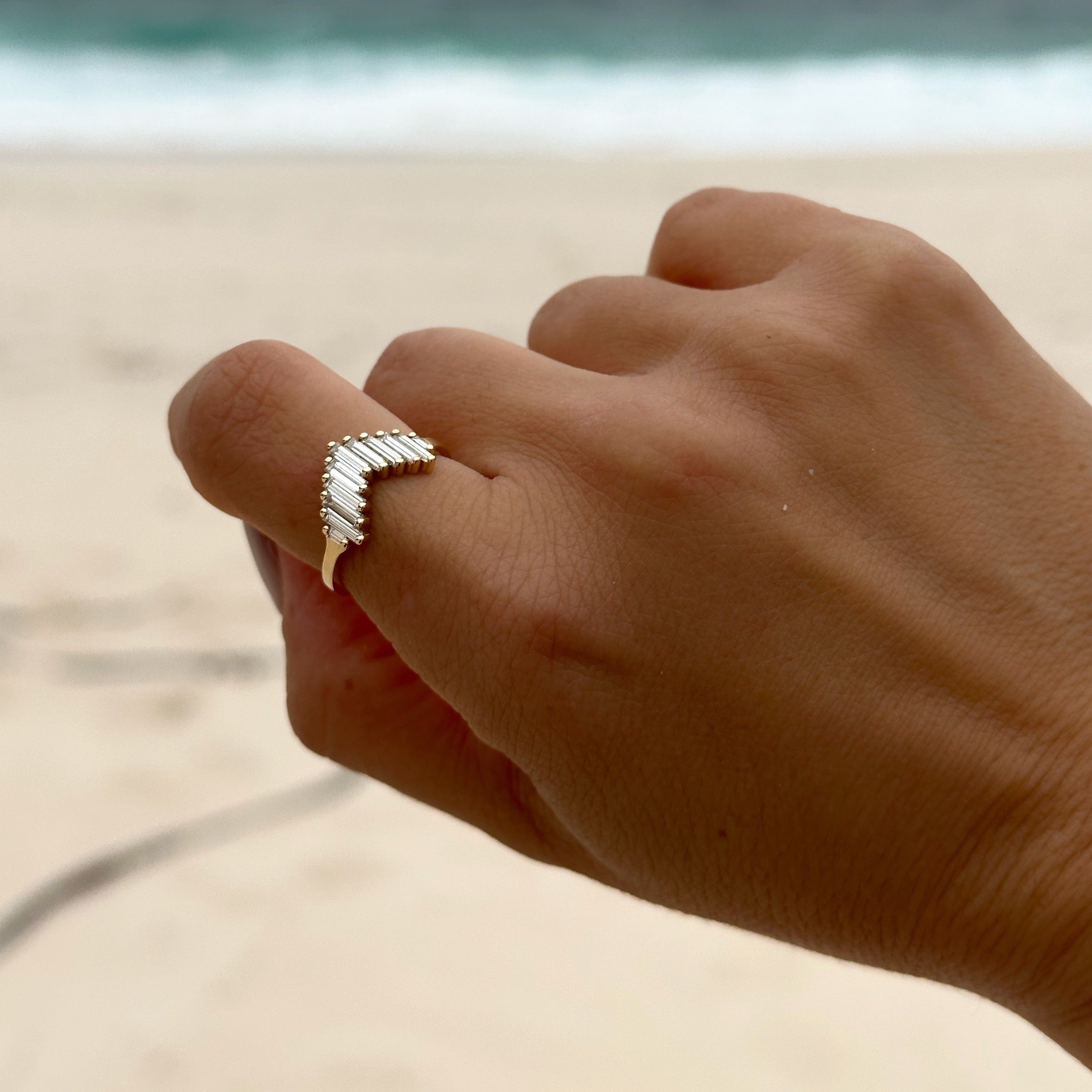 Art Deco V Ring