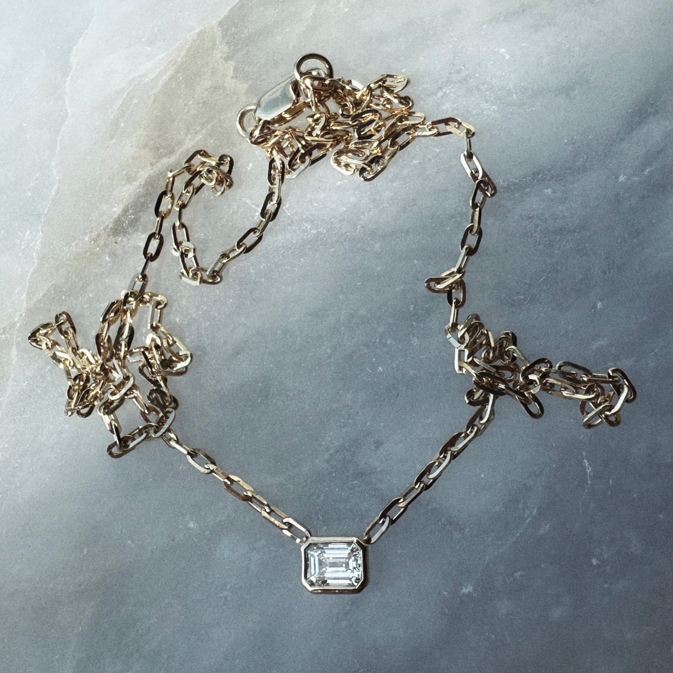 Emerald Bezel Necklace