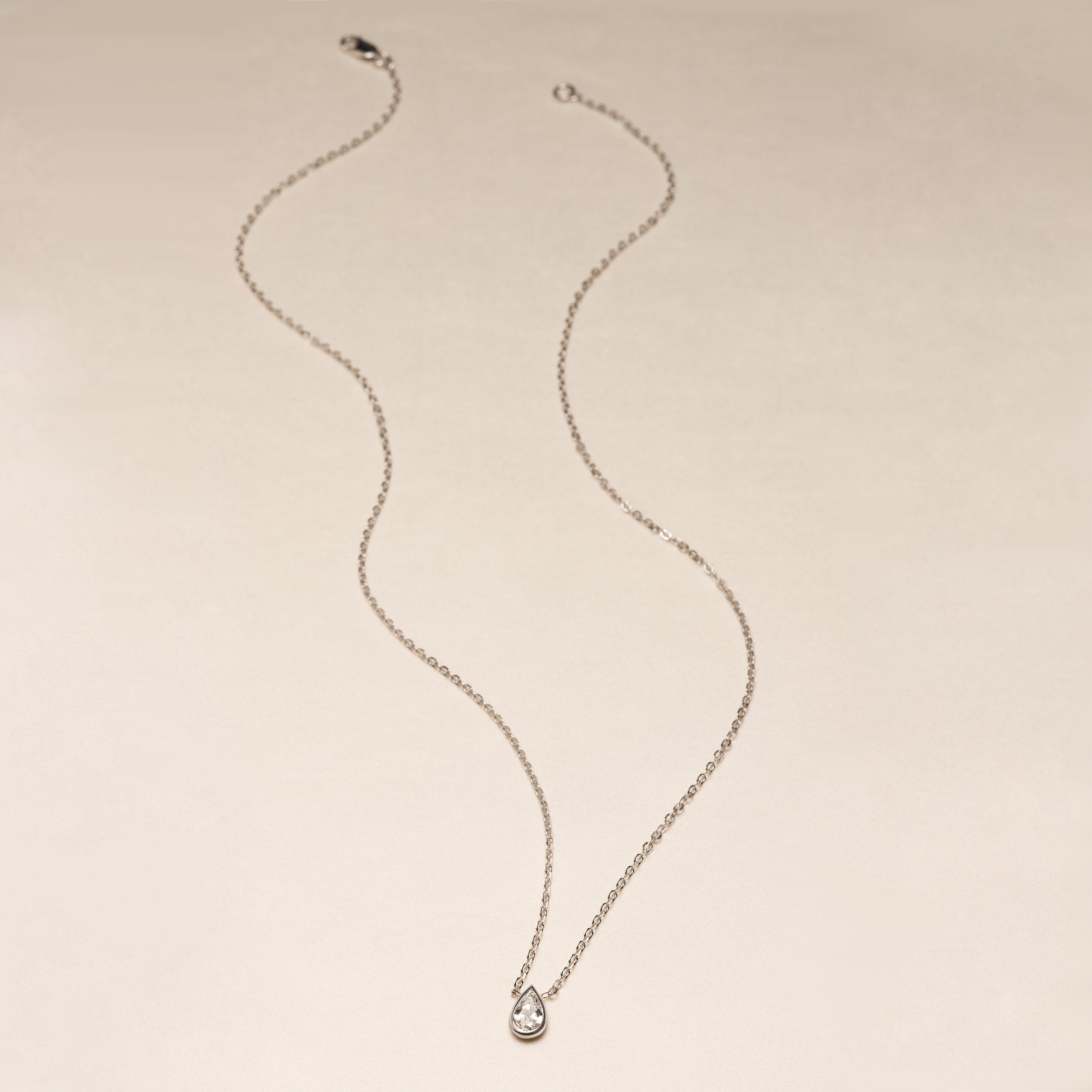 Pear Shape Bezel Necklace