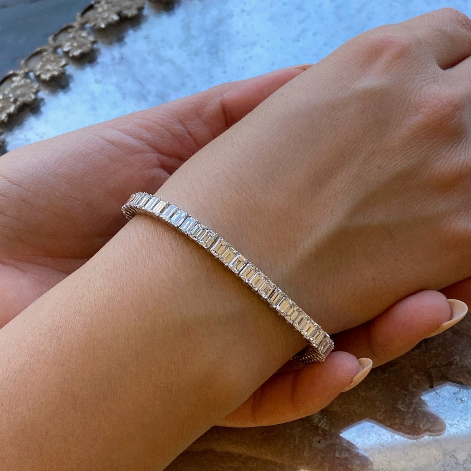 Emerald Cut Tennis Bracelet