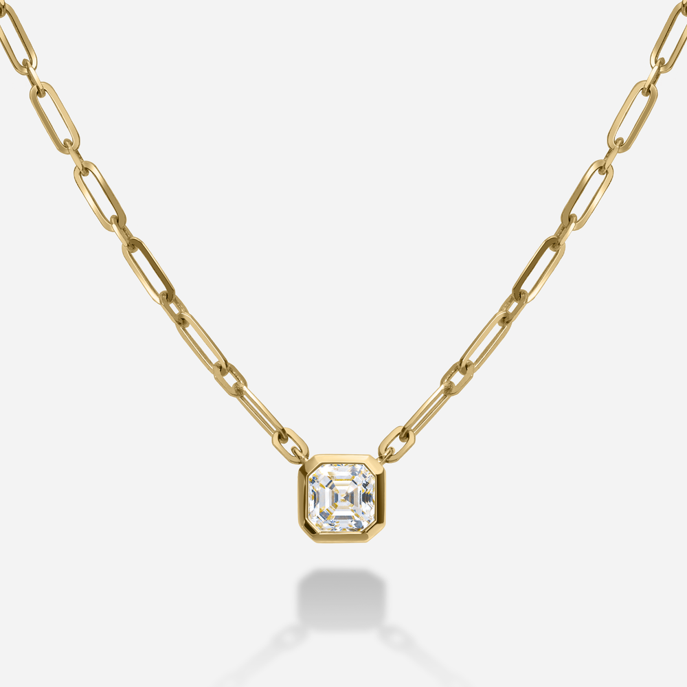 Asscher Cut Bezel Necklace