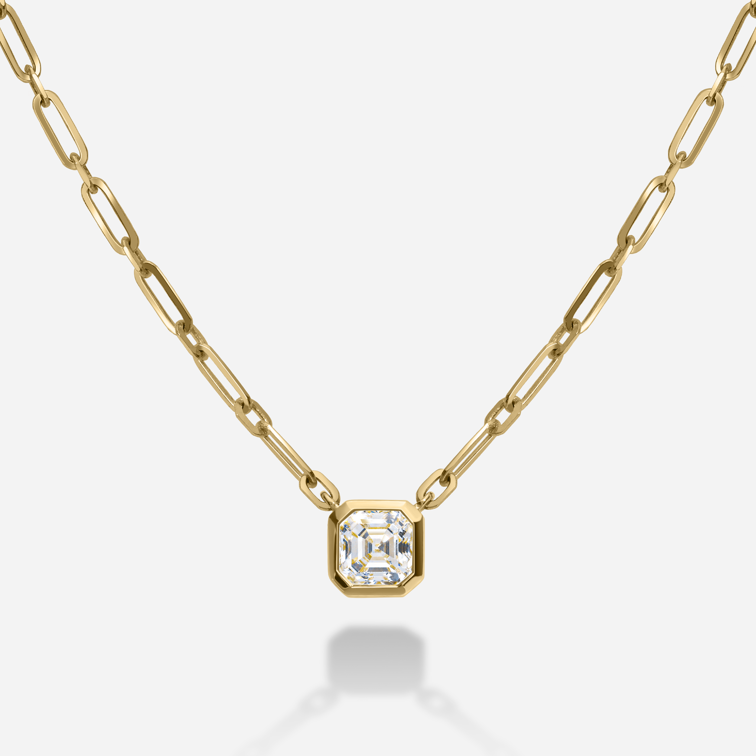 Asscher Cut Bezel Necklace