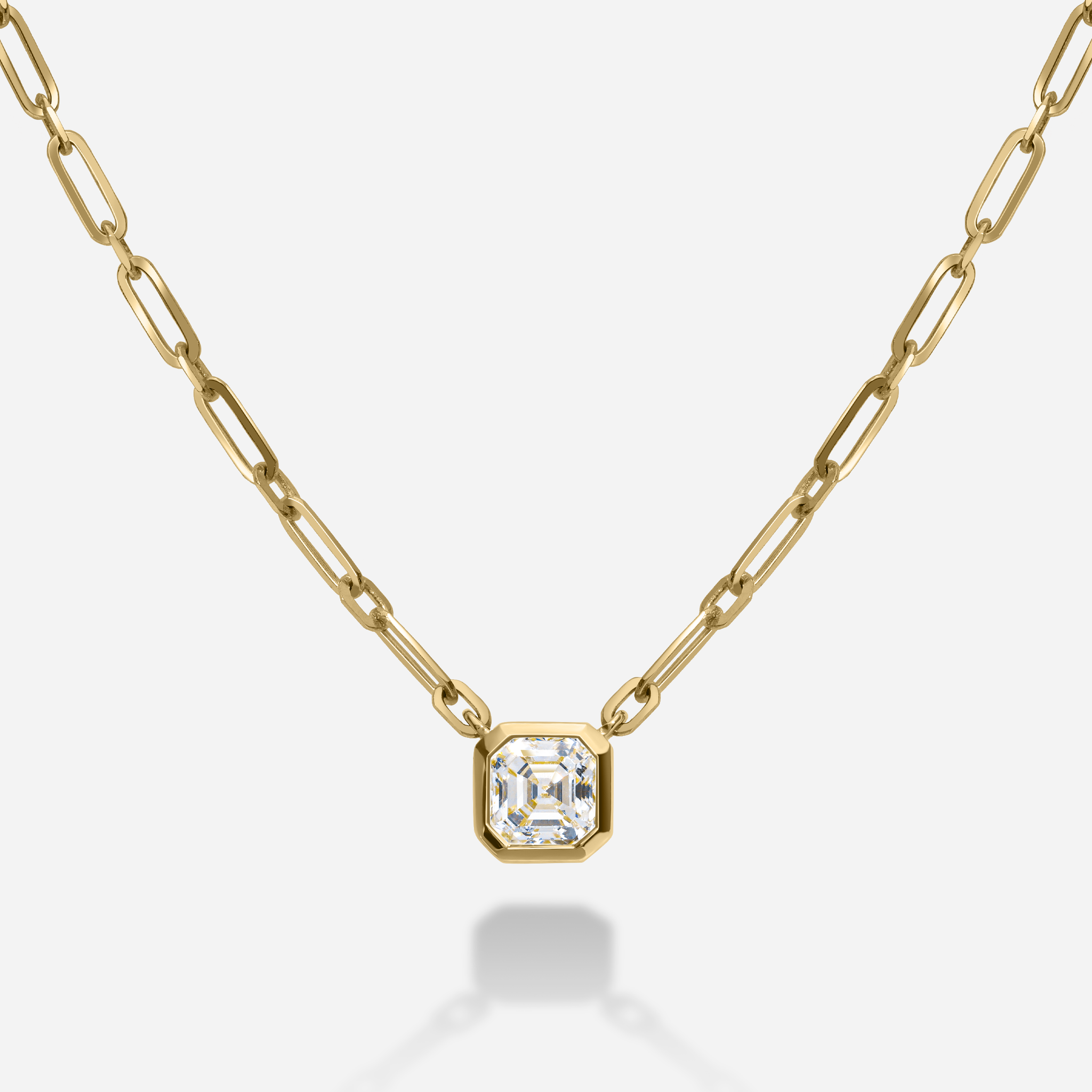 Asscher Cut Bezel Necklace