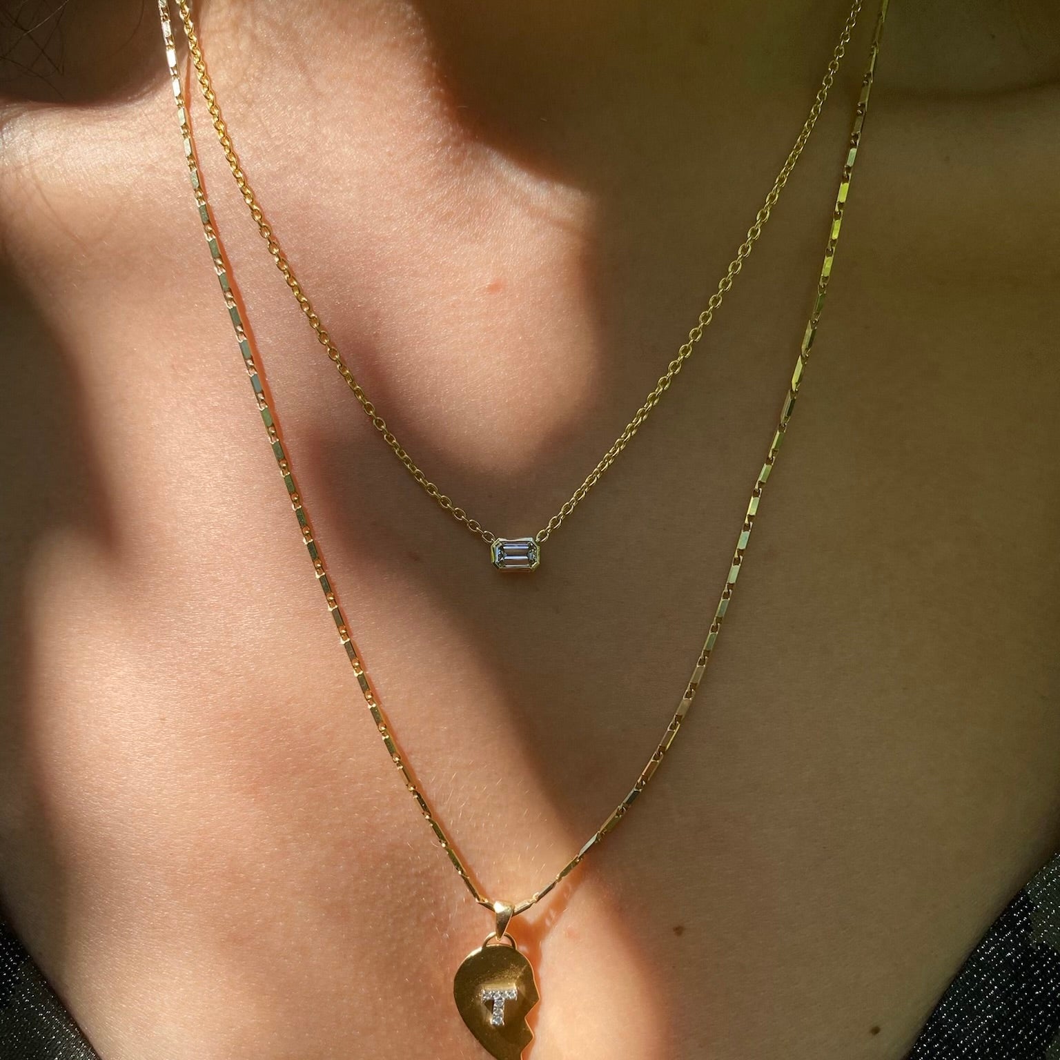 Emerald Bezel Necklace