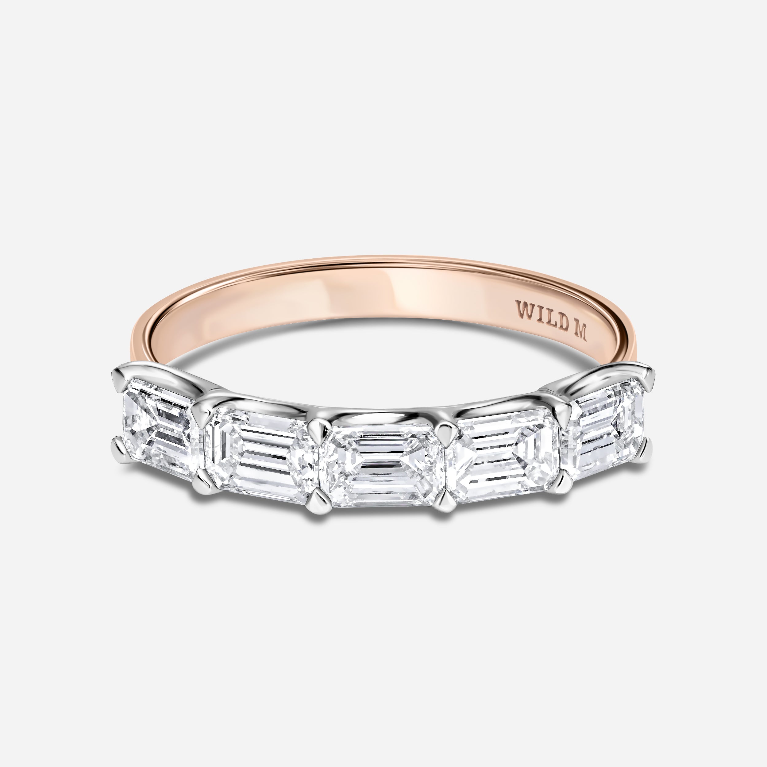 East-West Emerald Cut Band