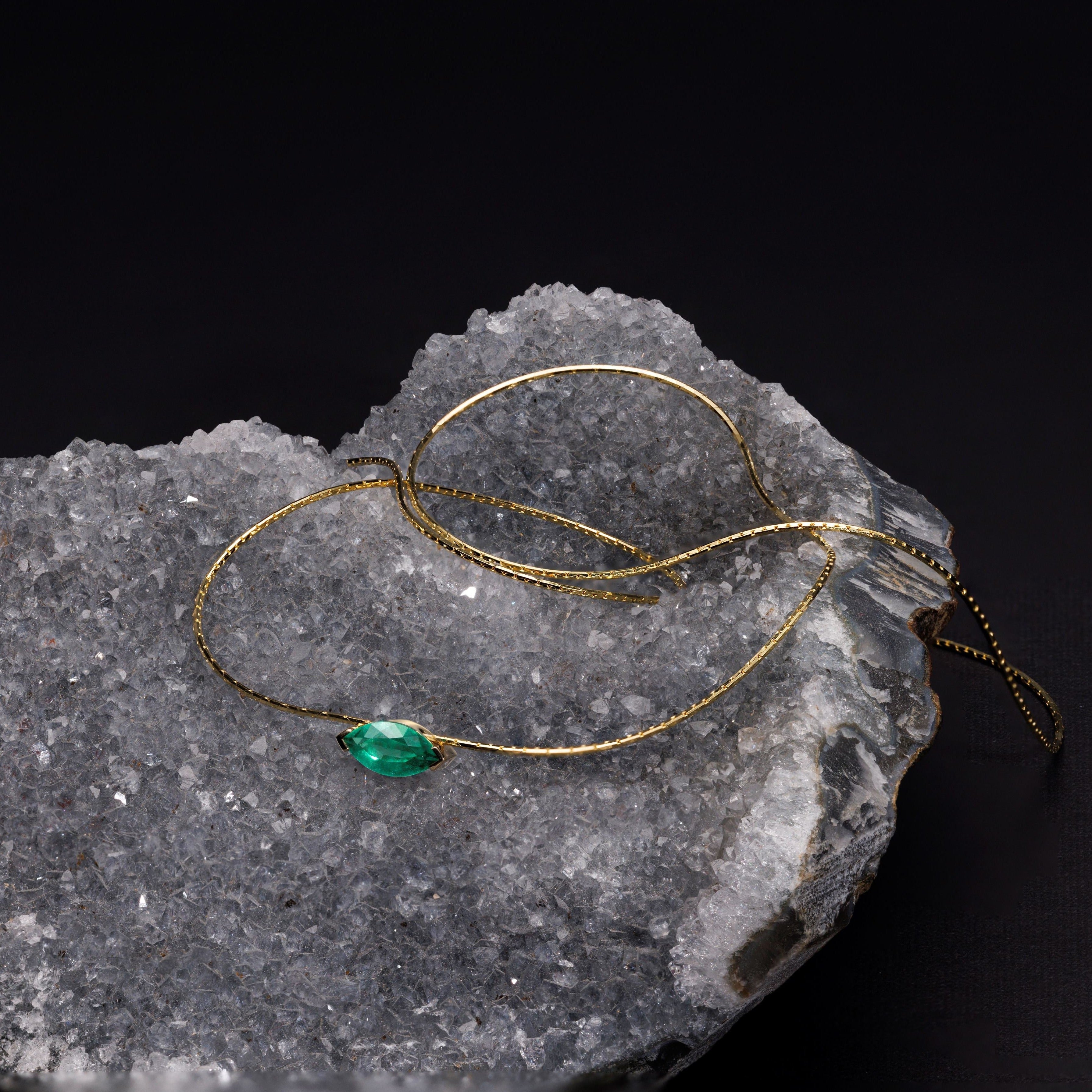 Gold Thread Green Emerald Marquise | 0.50 CT