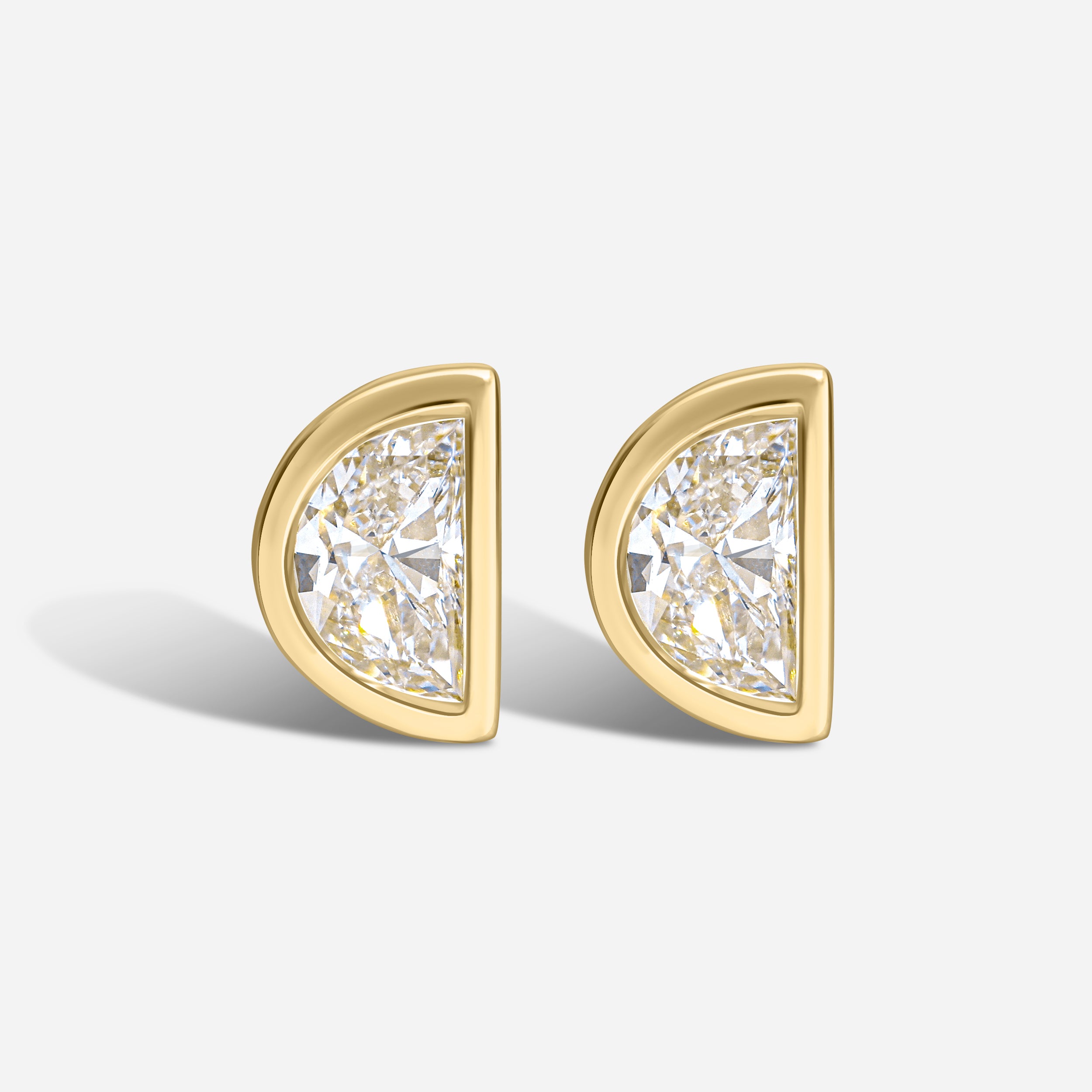 Half Moon Bezel Studs | 0.30 CT