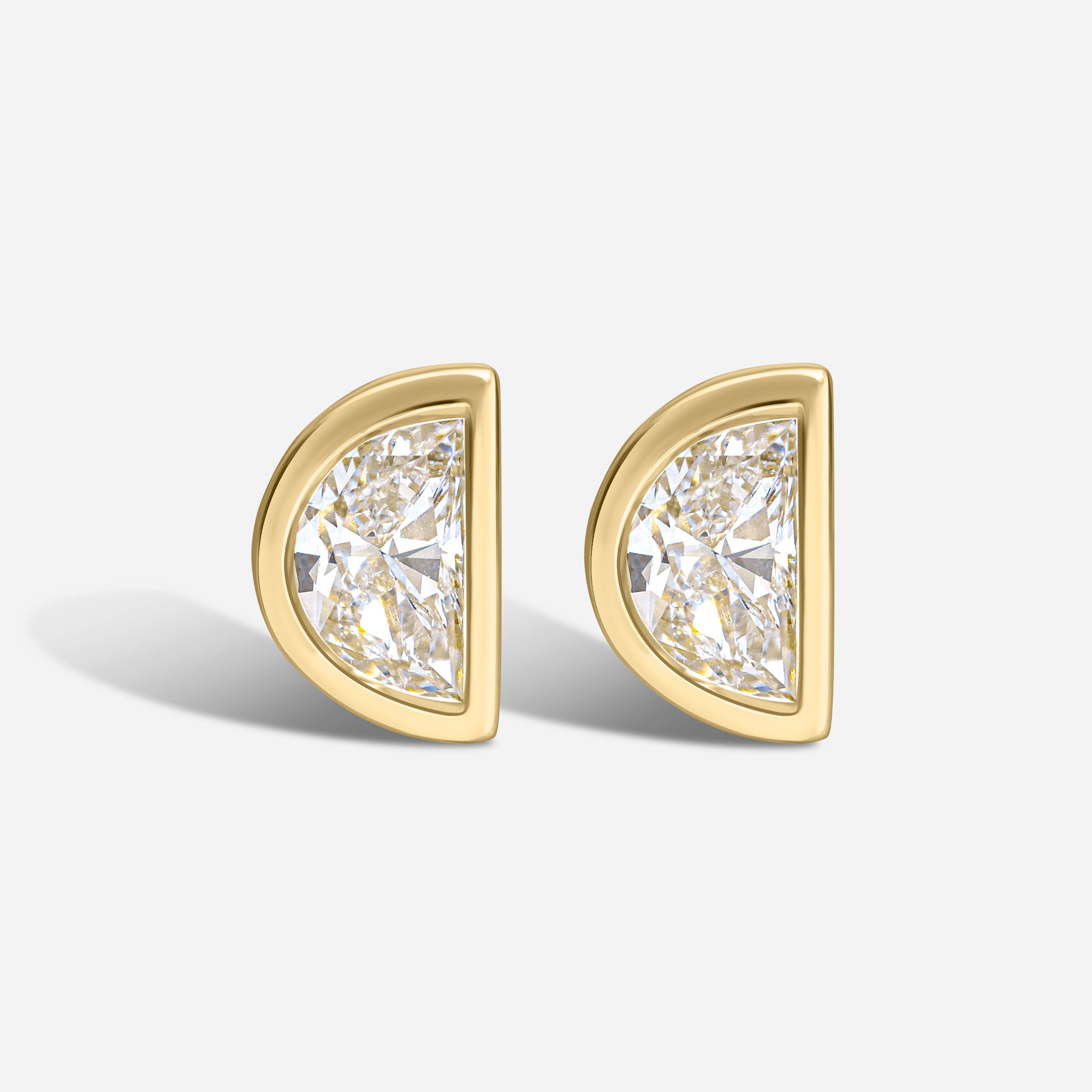 Half Moon Bezel Studs | 0.30 CT