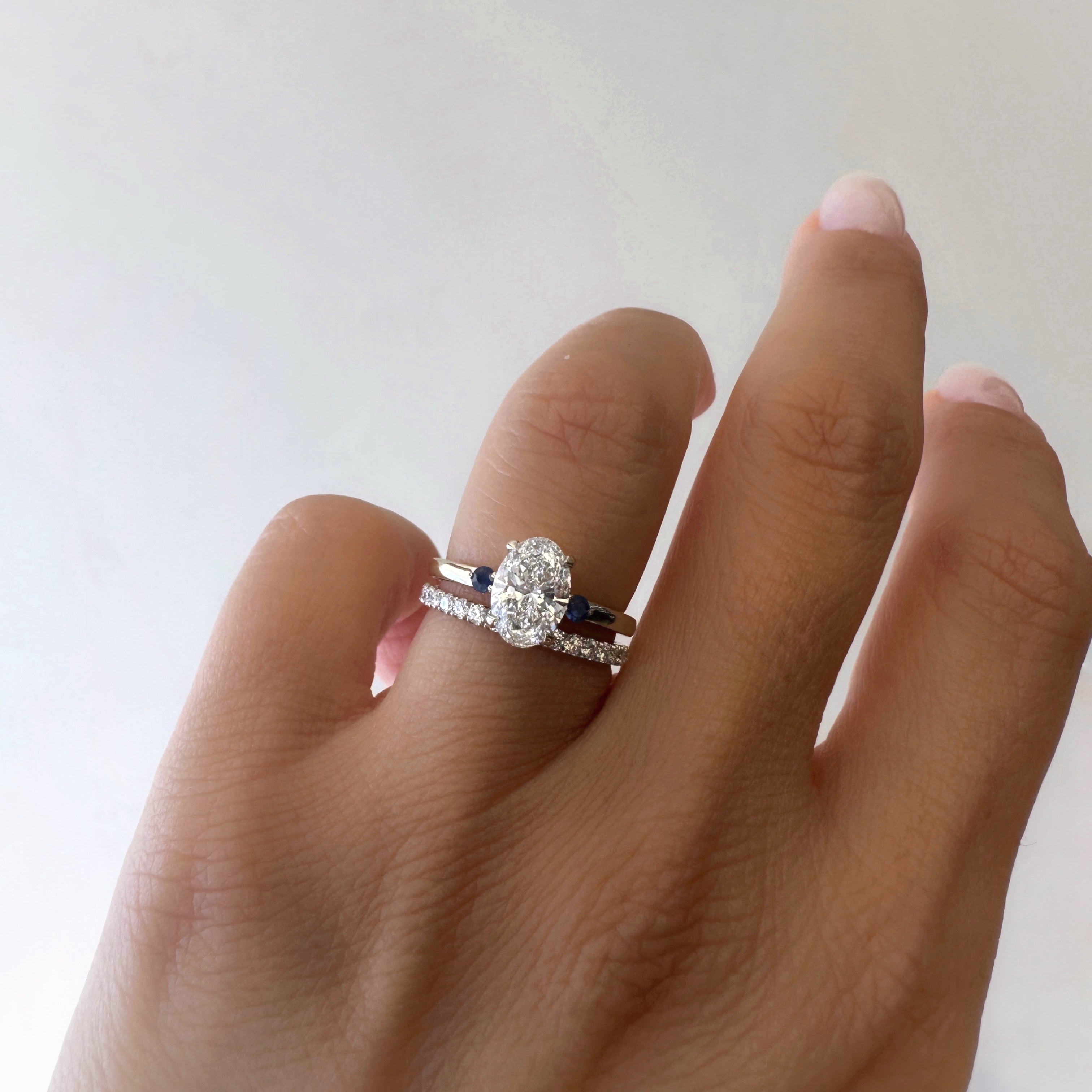 Oval Diamond and sapphires