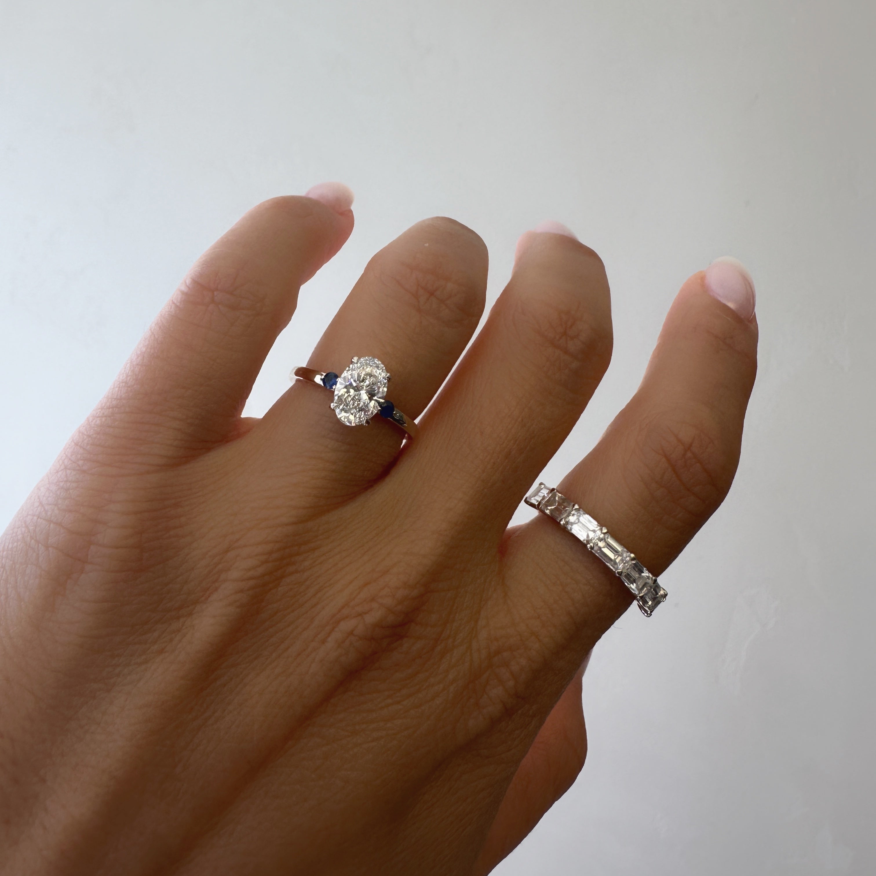 Oval Diamond and sapphires