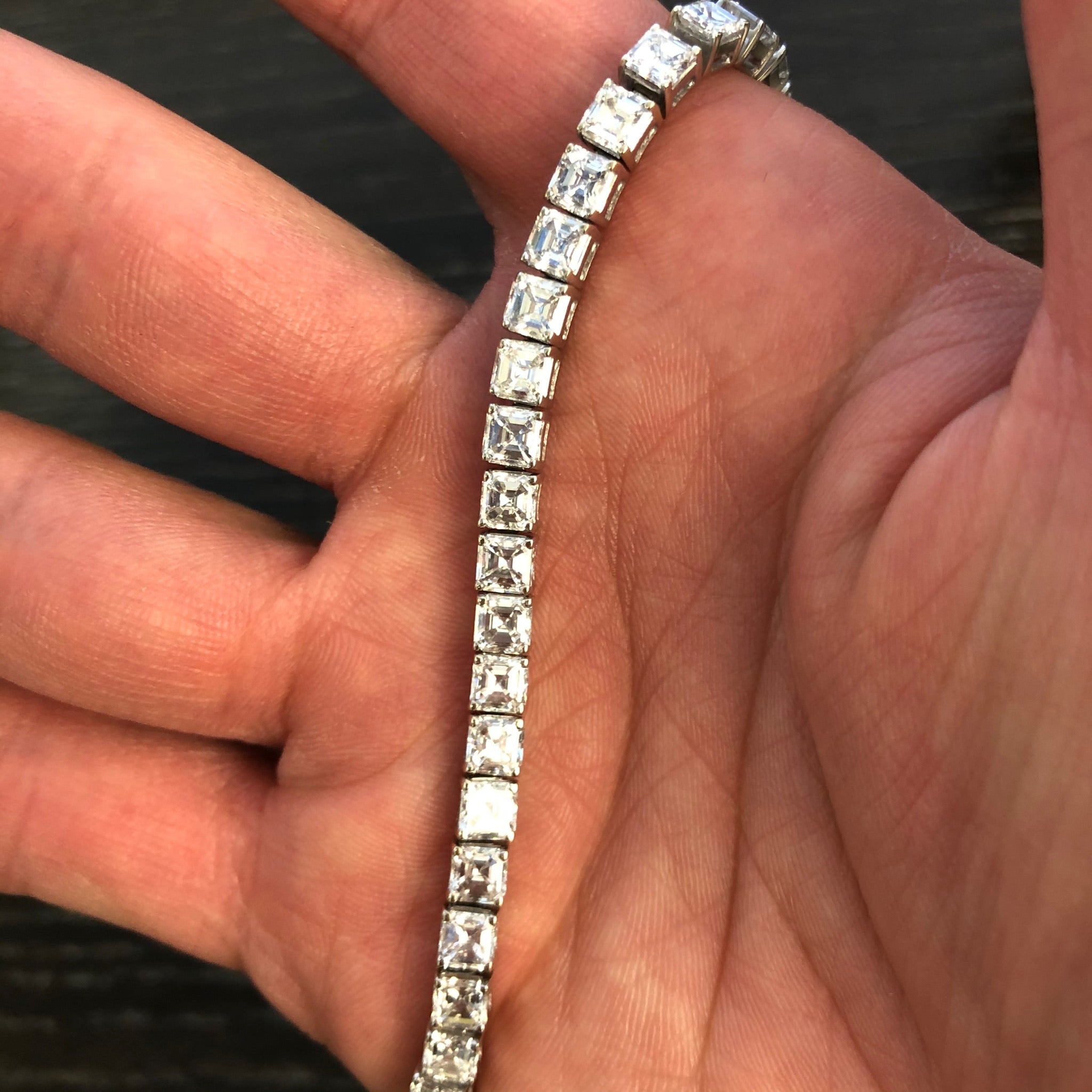 Asscher Cut Tennis Bracelet
