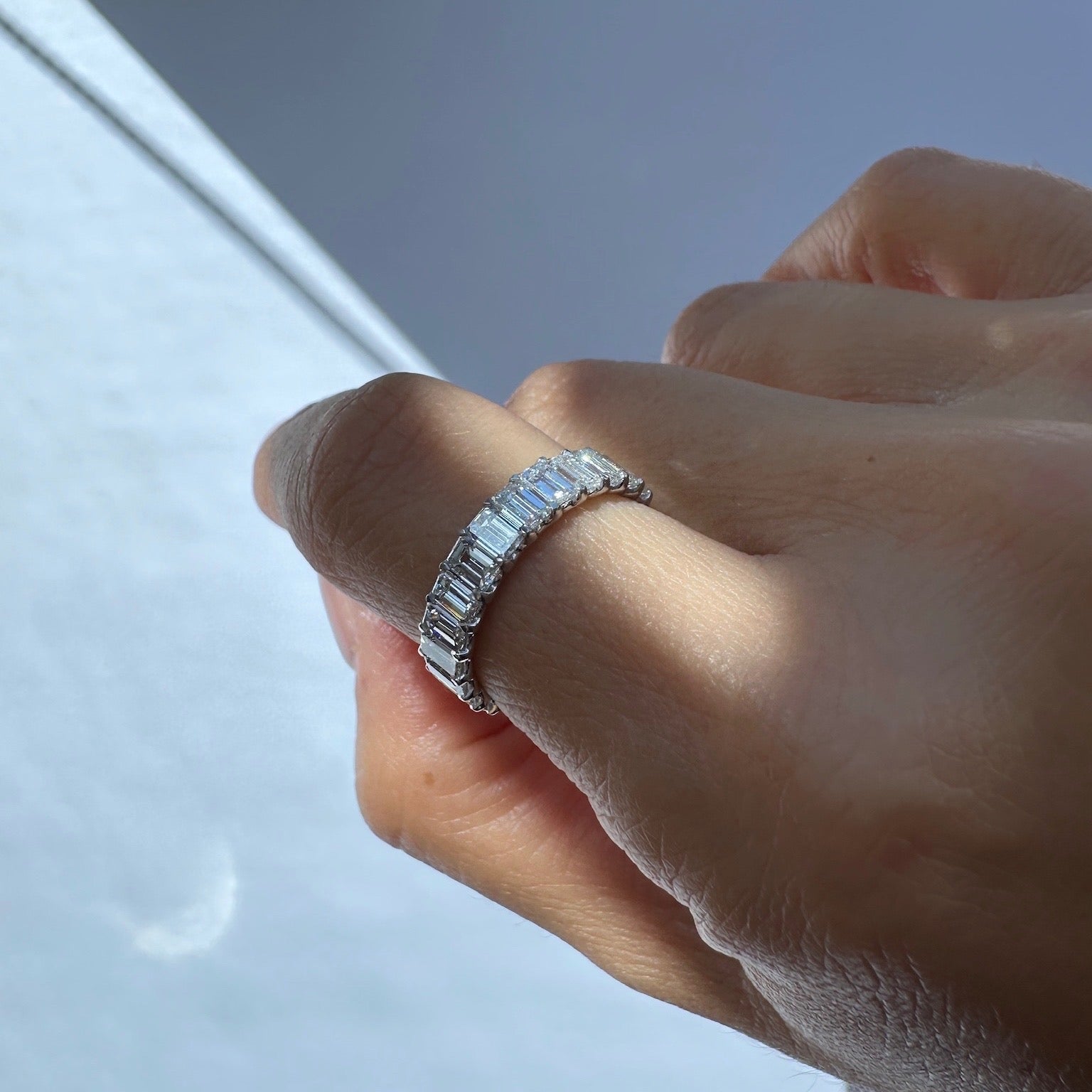 Emerald Cut Eternity Band