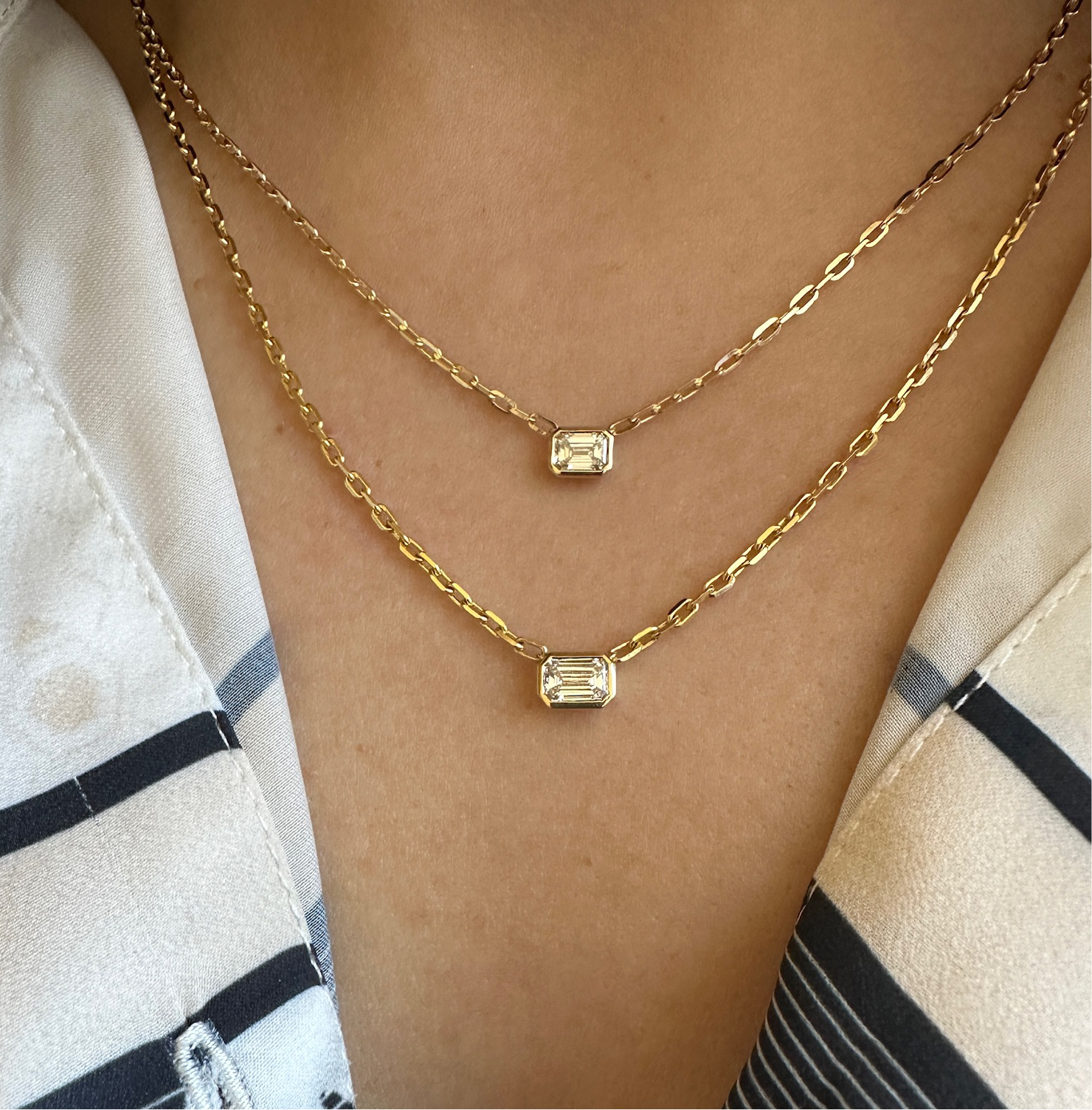 Emerald Bezel Necklace