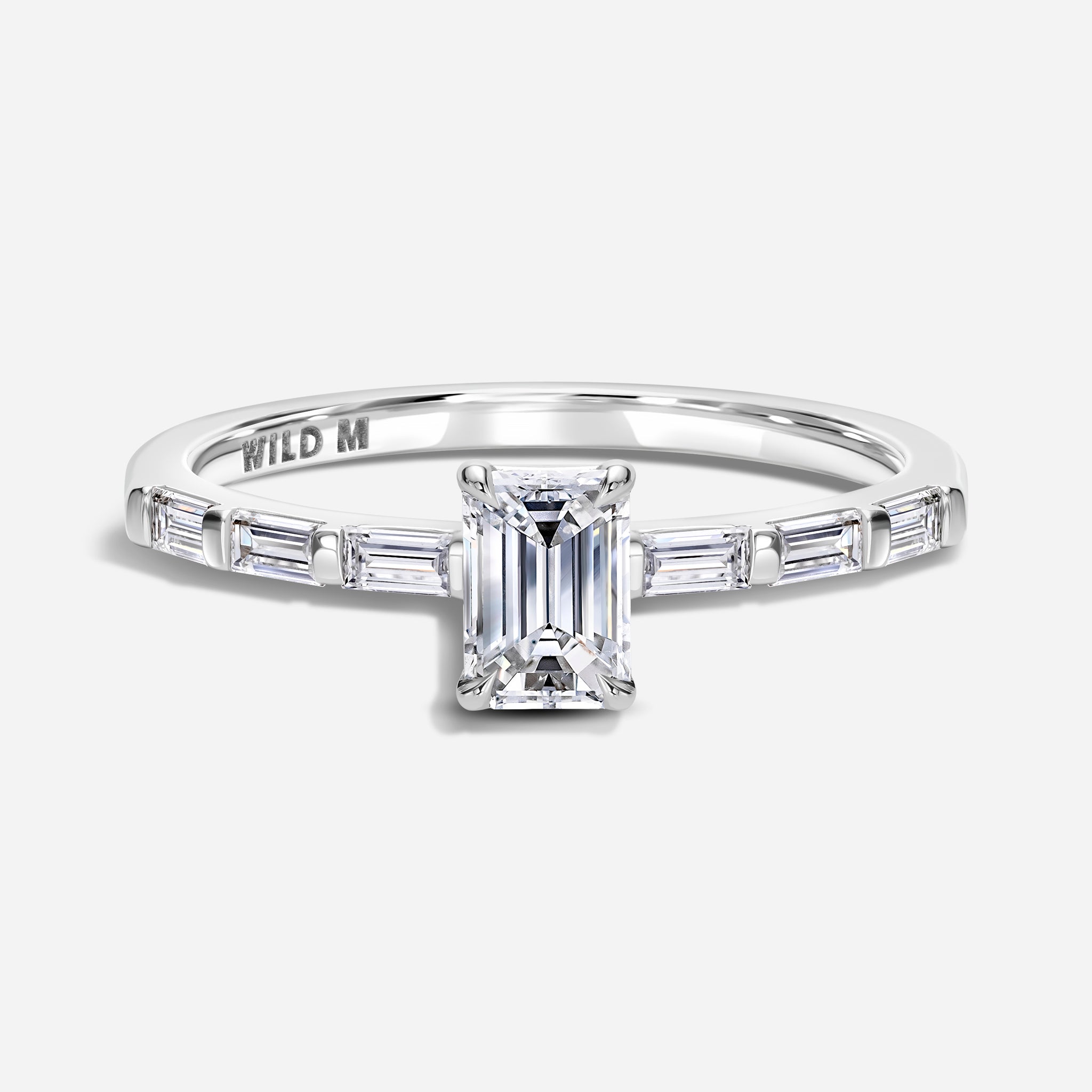 Emerald &  Baguettes Engagement Ring
