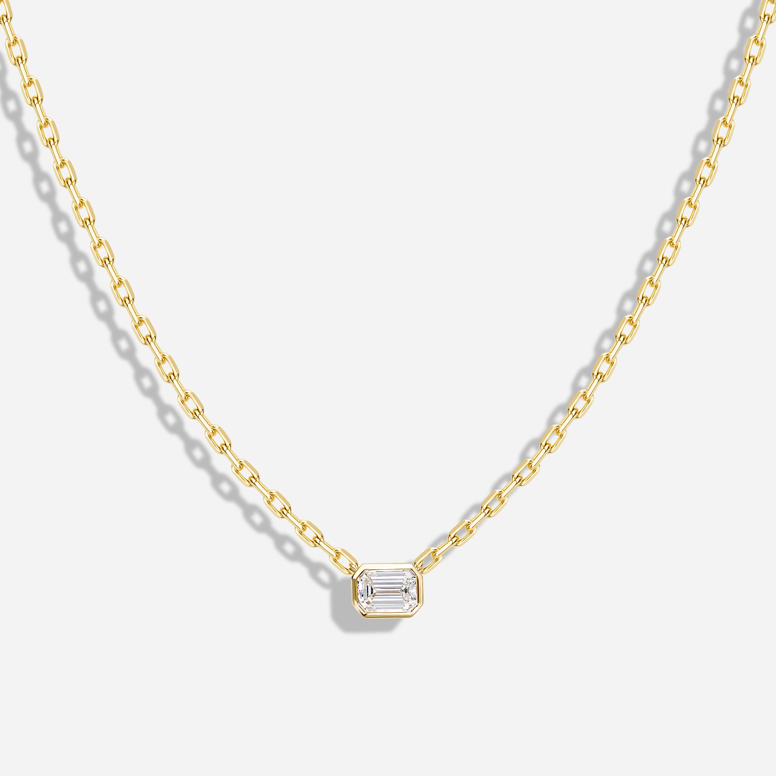 Emerald Bezel Necklace