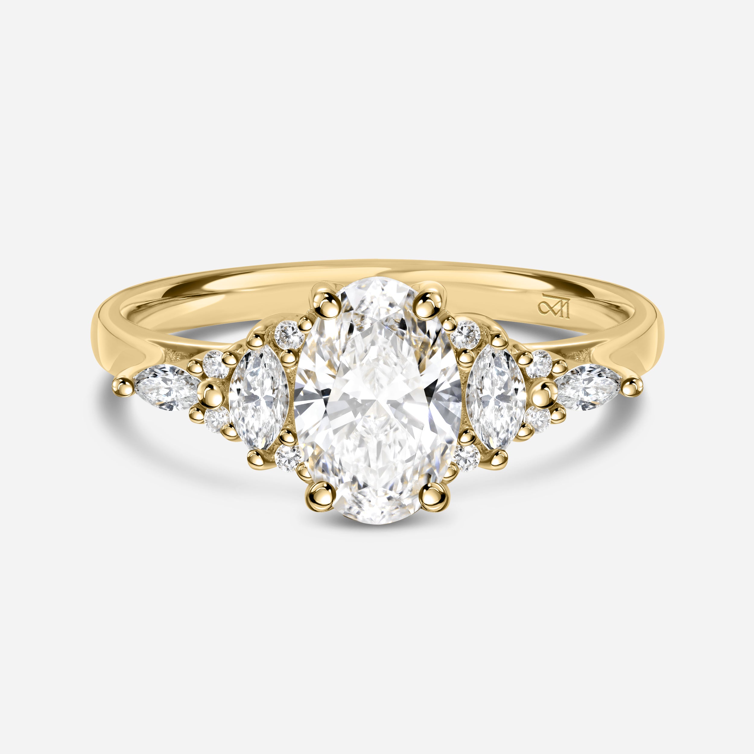 Oval Diamond and baby Marquise