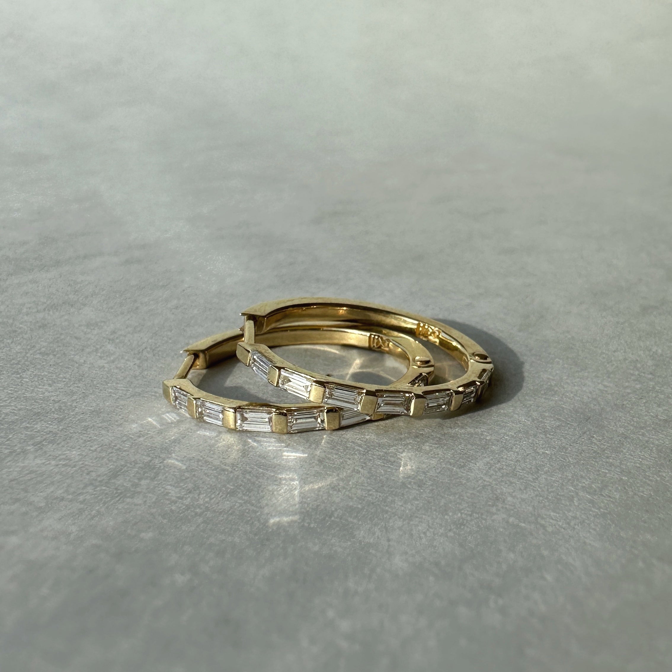 LONG LUNCH | Medium Baguette Hoop Earrings