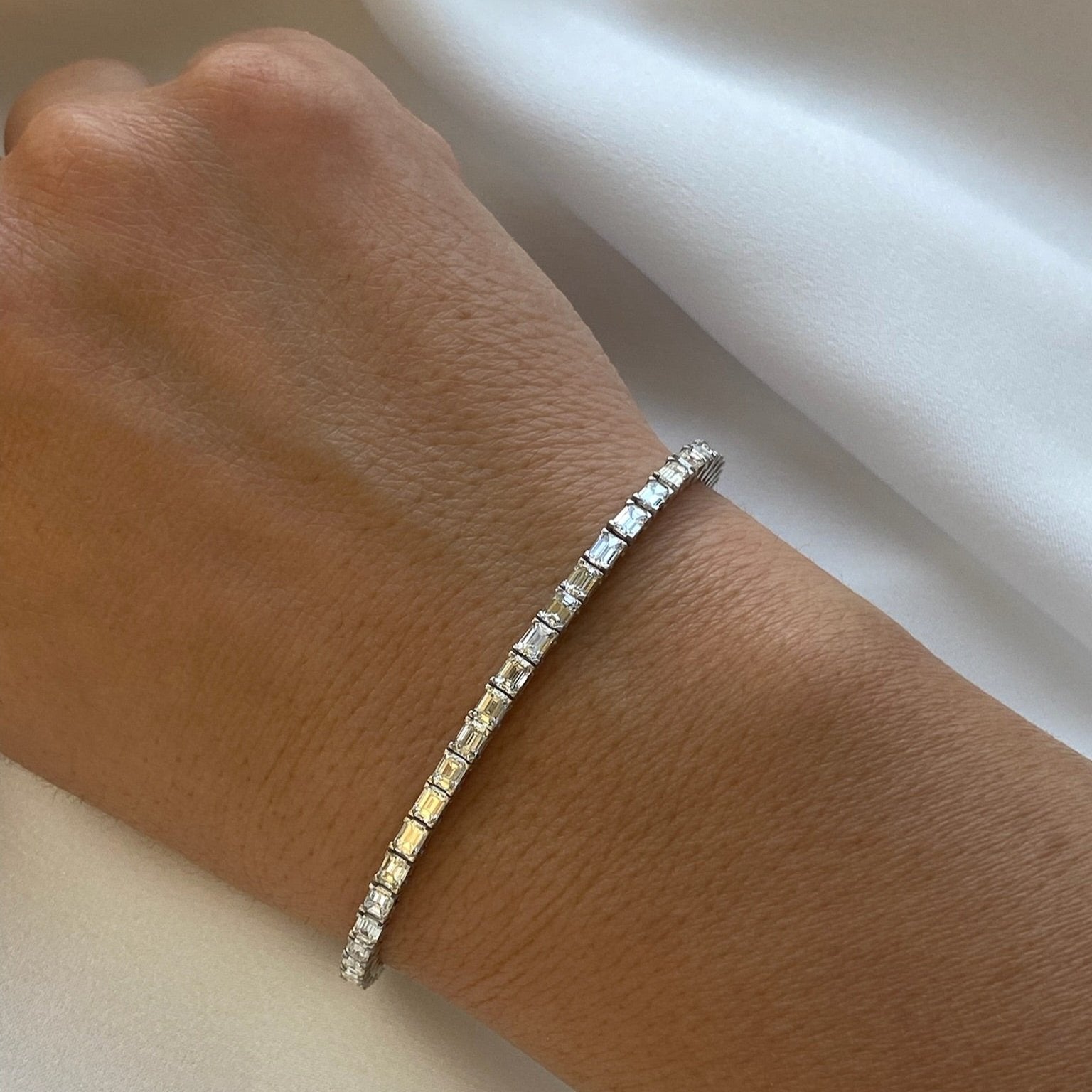 East West Emerald Tennis Bracelet