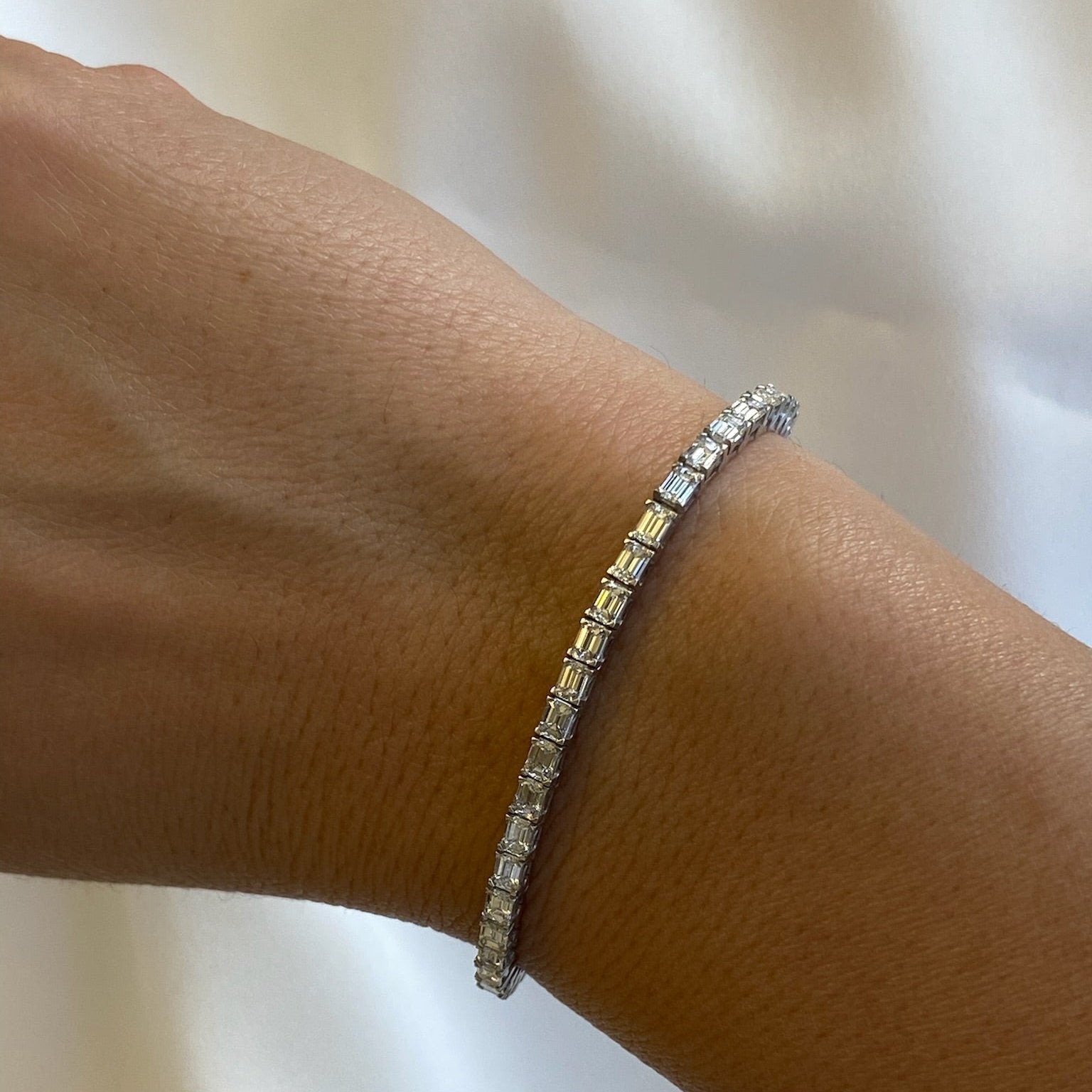 East West Emerald Tennis Bracelet