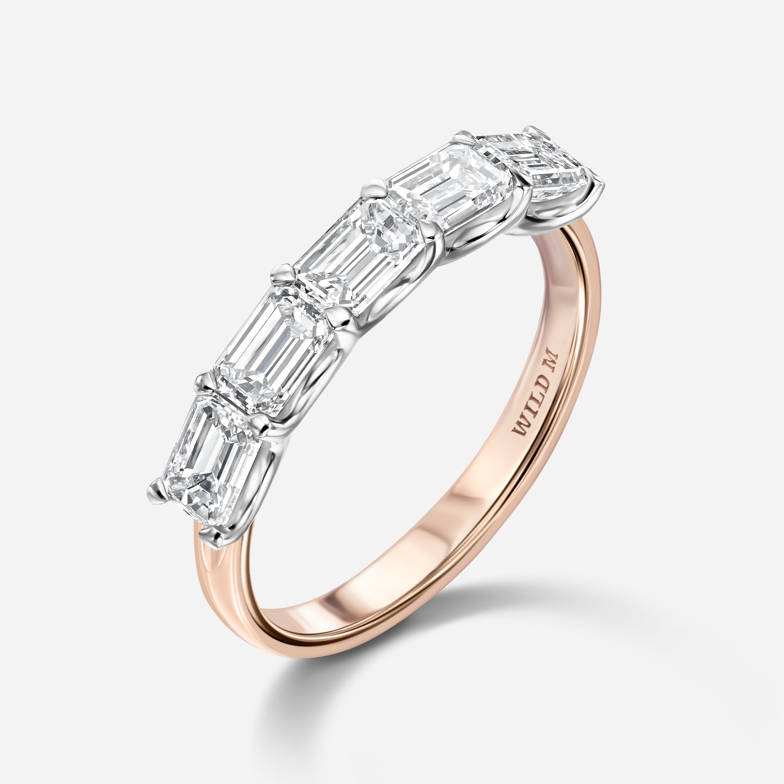 East-West Emerald Cut Band