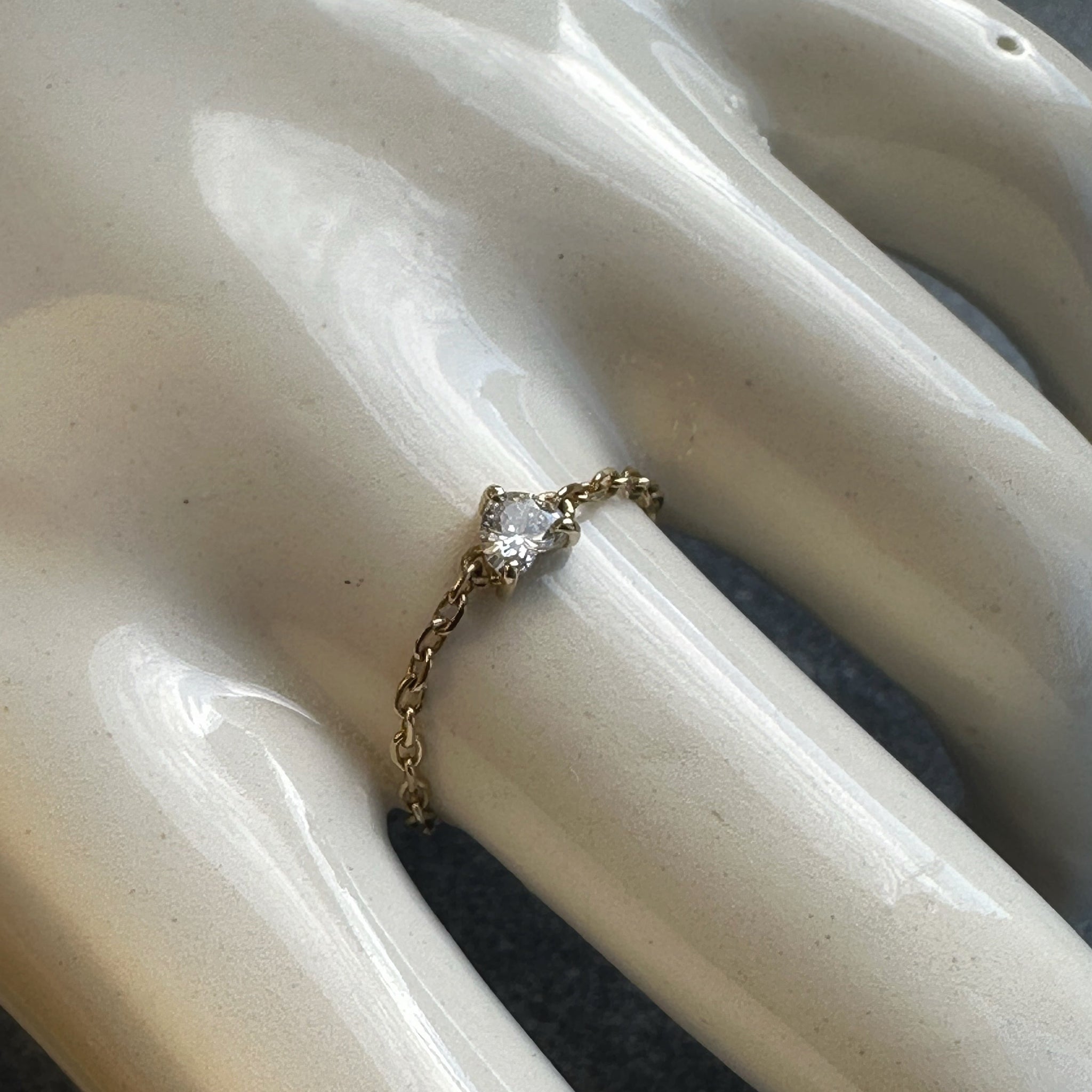 Heart Shape Chain Ring