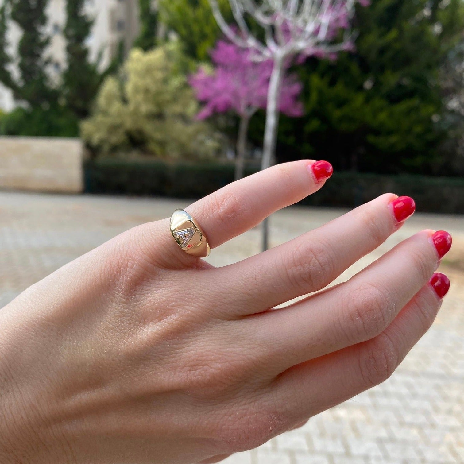 Pinky Letter Signet Ring