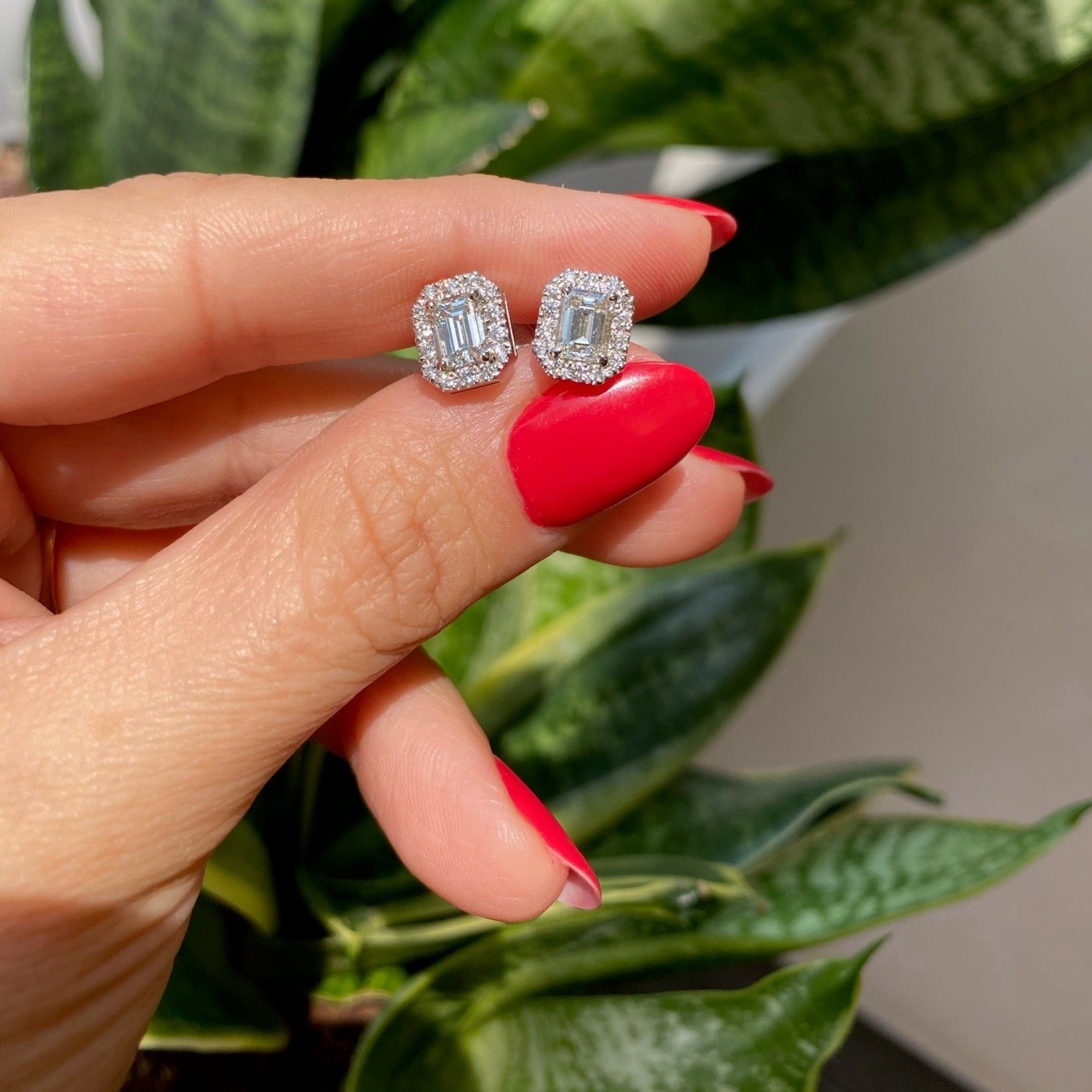 Pave Emerald Studs