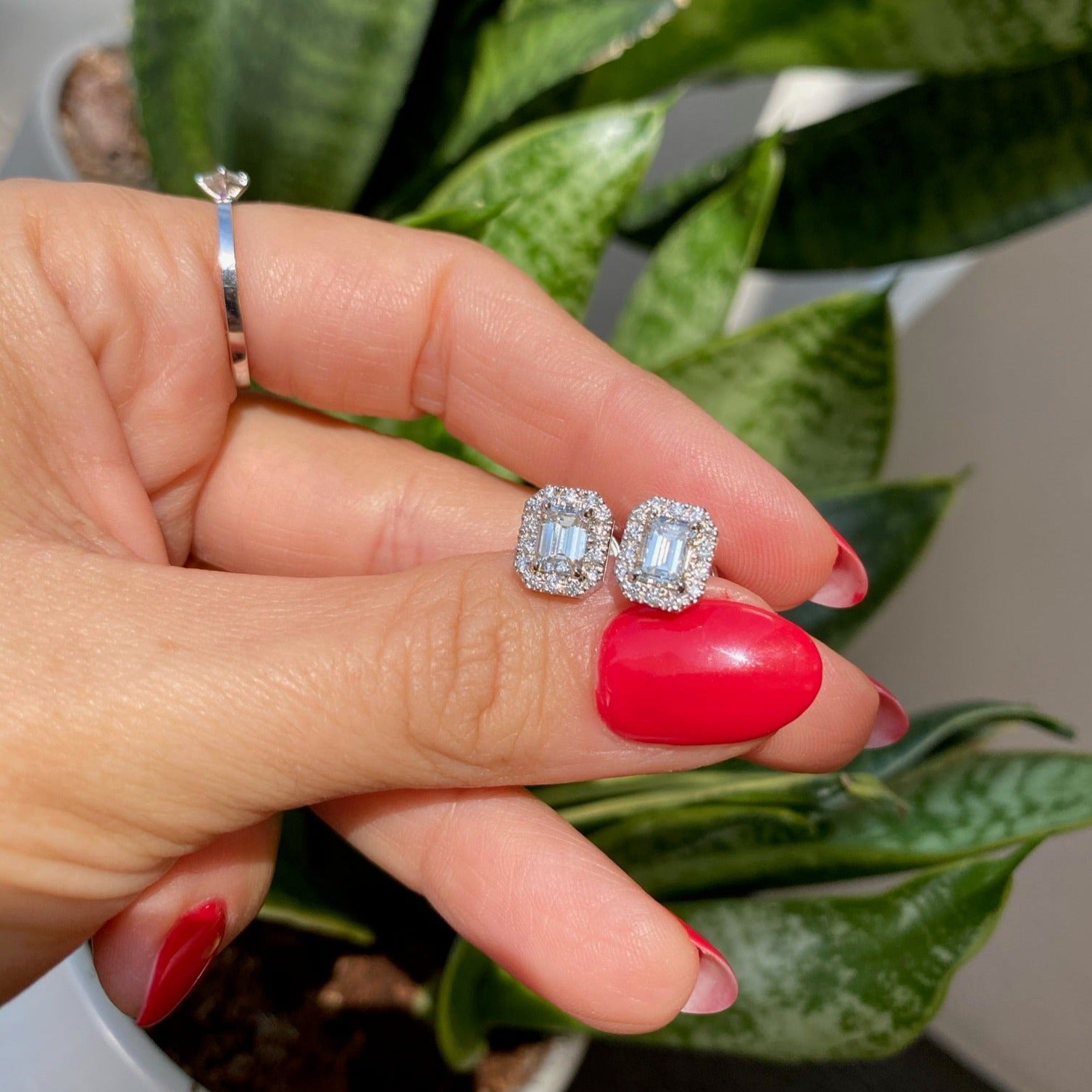 Pave Emerald Studs