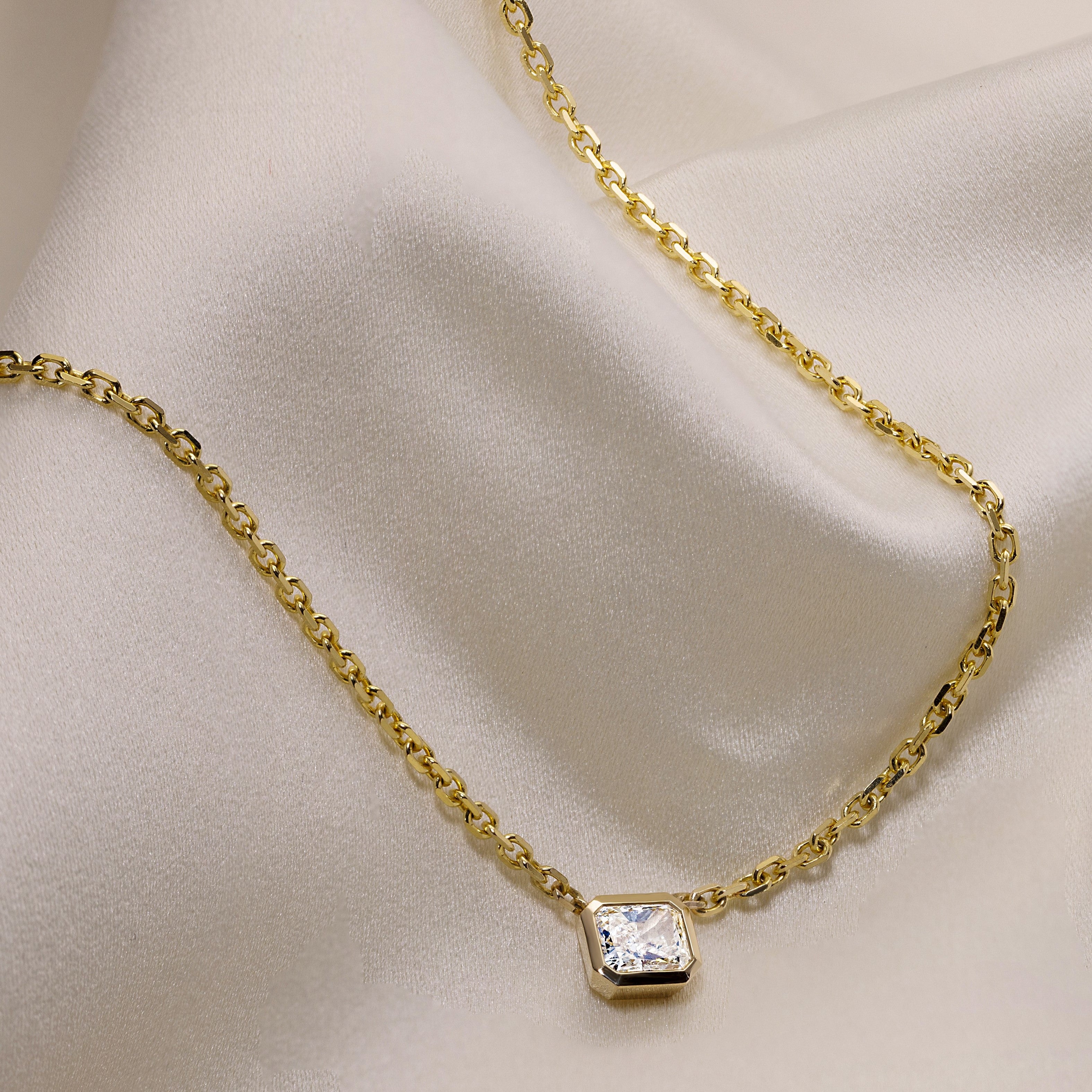 Radiant Bezel Necklace
